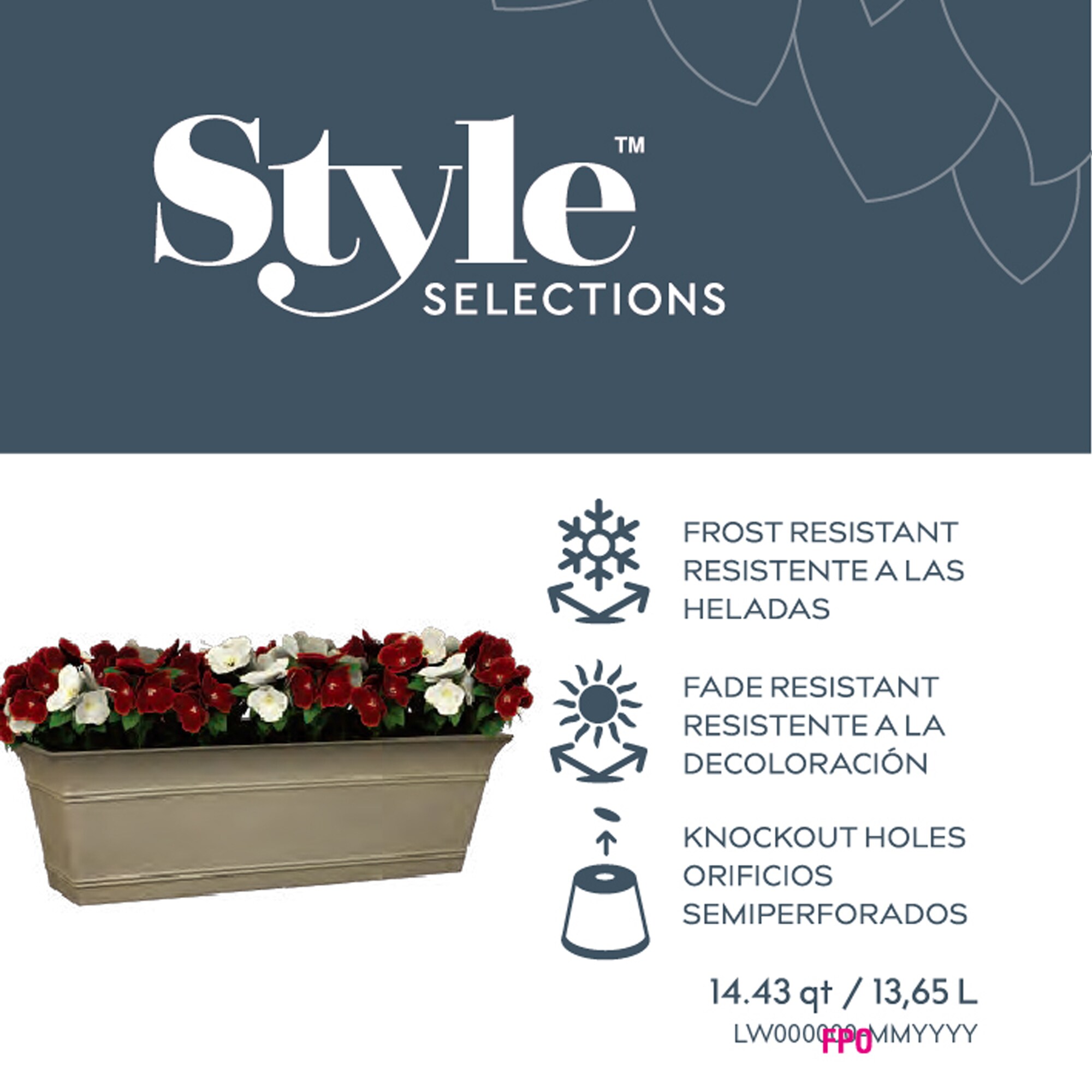 Style Selections PLB3023TSB Planter-Window-Box - View #8