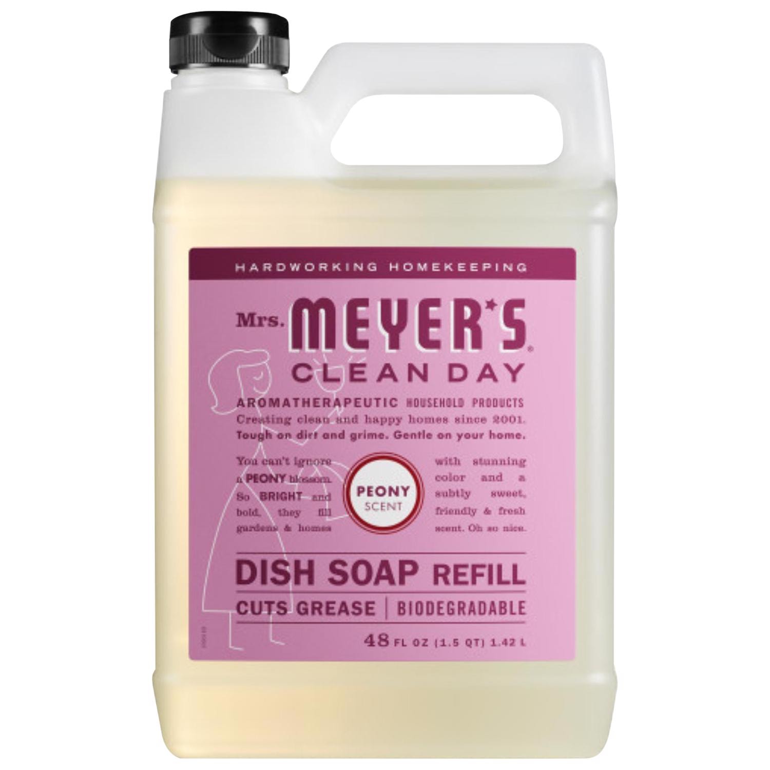 Mrs. Meyer's Clean Day EJD1024667 Peony Scent Liquid Dish Soap Refill 48 oz 1 pk