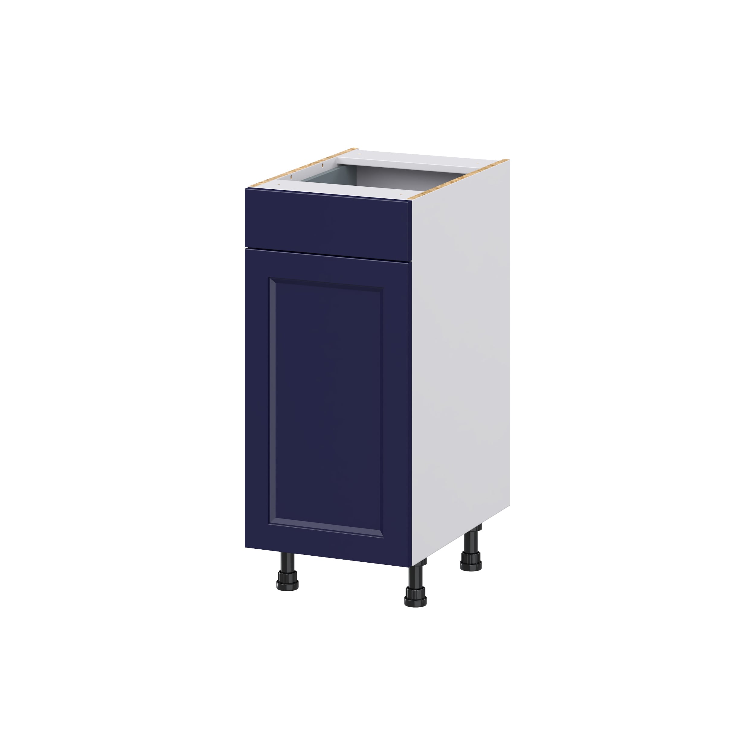 Hugo&Borg Lorette 15-in W x 34.5-in H x 21-in D Navy Blue Base Fully Assembled Cabinet (Recessed Panel Shaker Door Style)