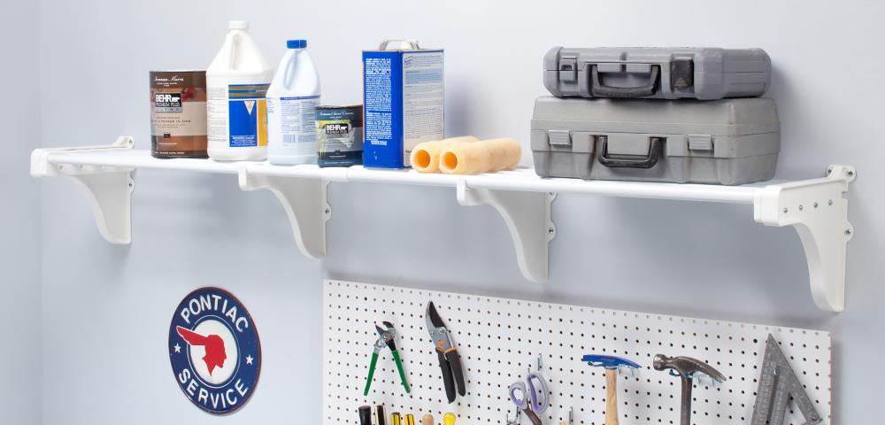 12 ft. Steel Closet Organizer Kit with 2-Expandable Shelf and Rod Units in  White with End Bracket