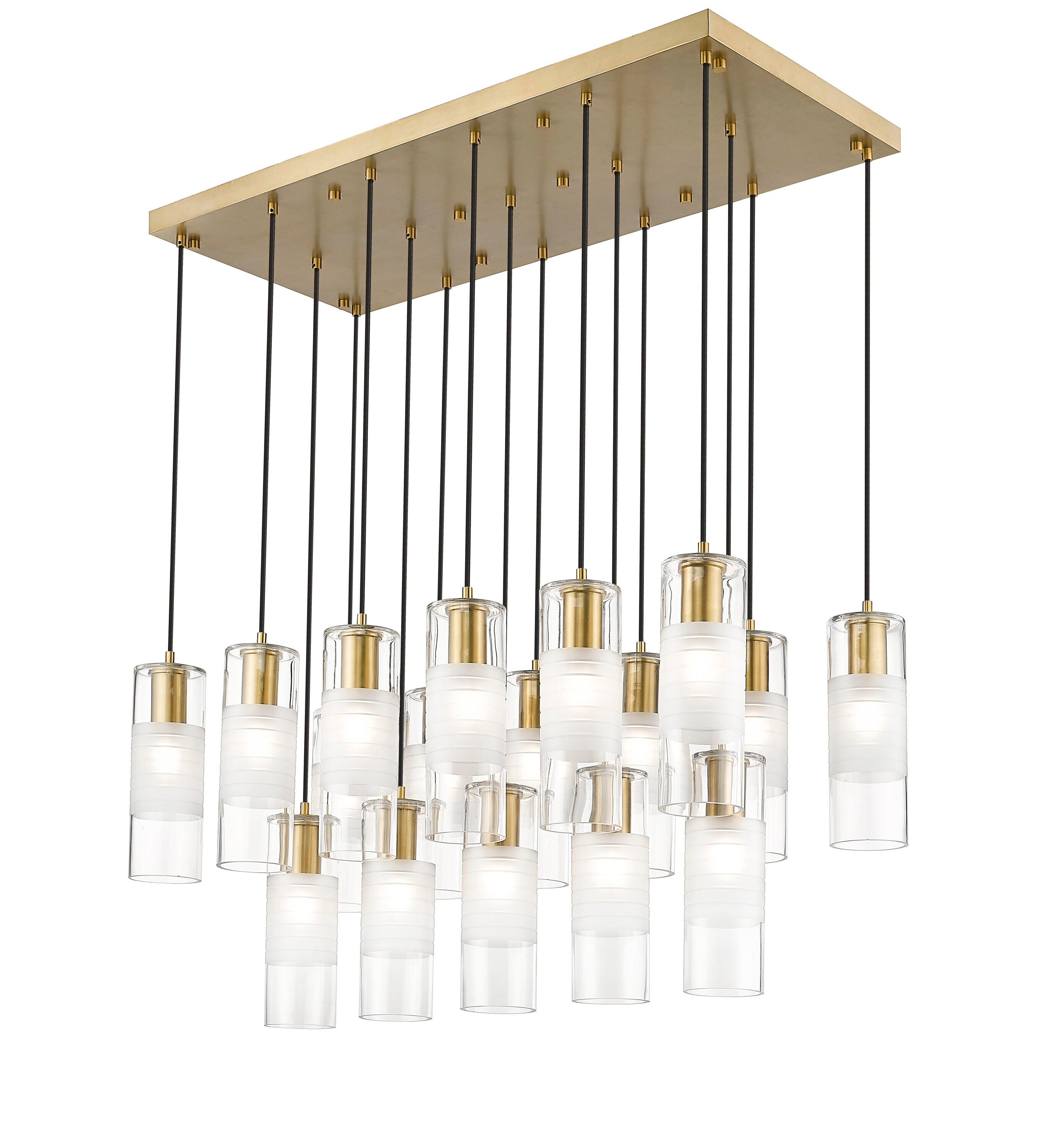 Alton 42" Modern Gold and Nickel Linear Chandelier