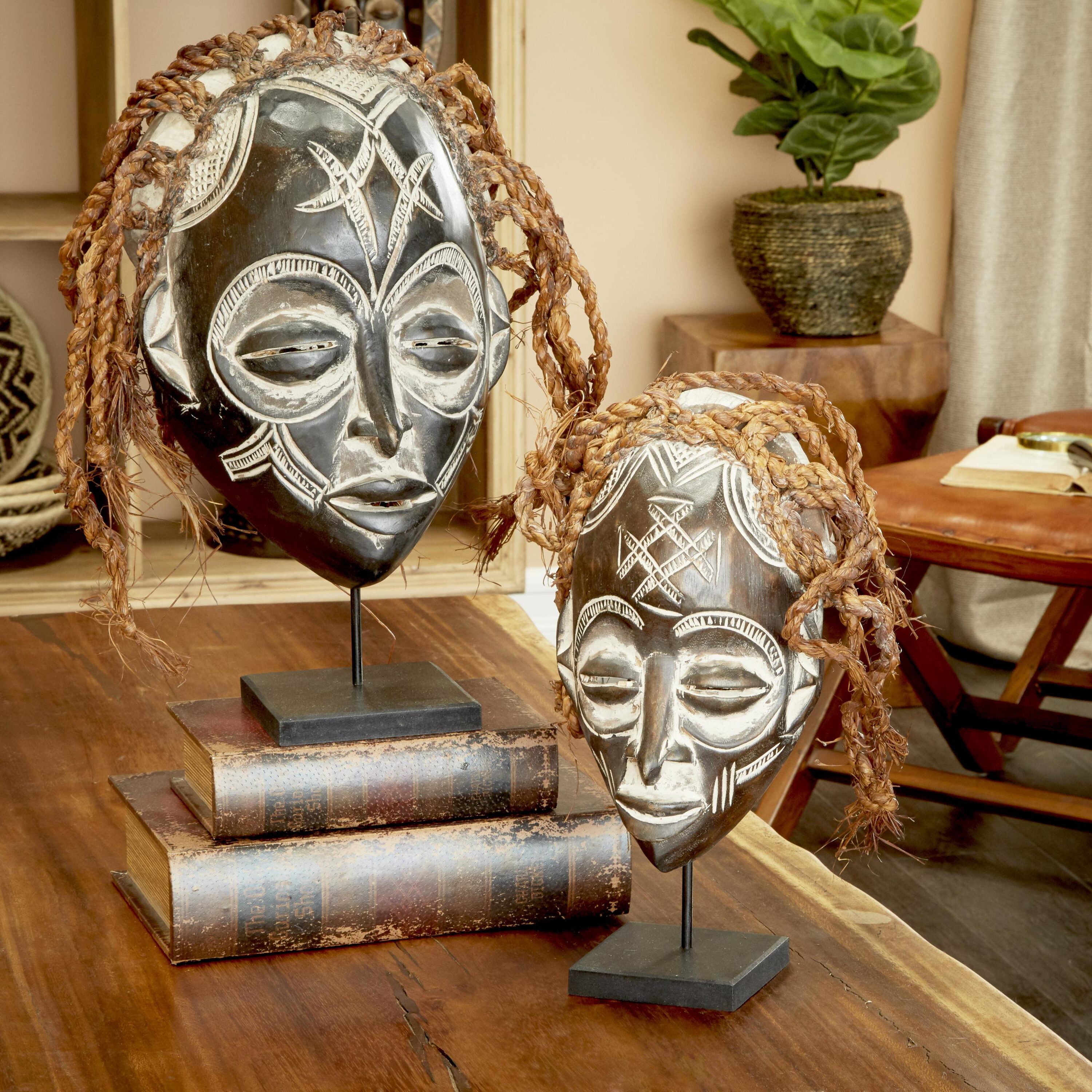 Grayson Lane 14517 2 -Pack Brown Wood Eclectic Sculpture