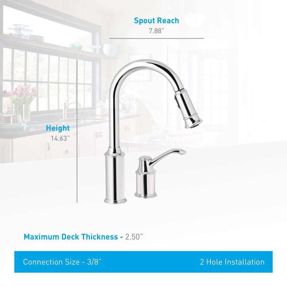 Moen Aberdeen Chrome Single Handle Pull-down Kitchen Faucet in the ...