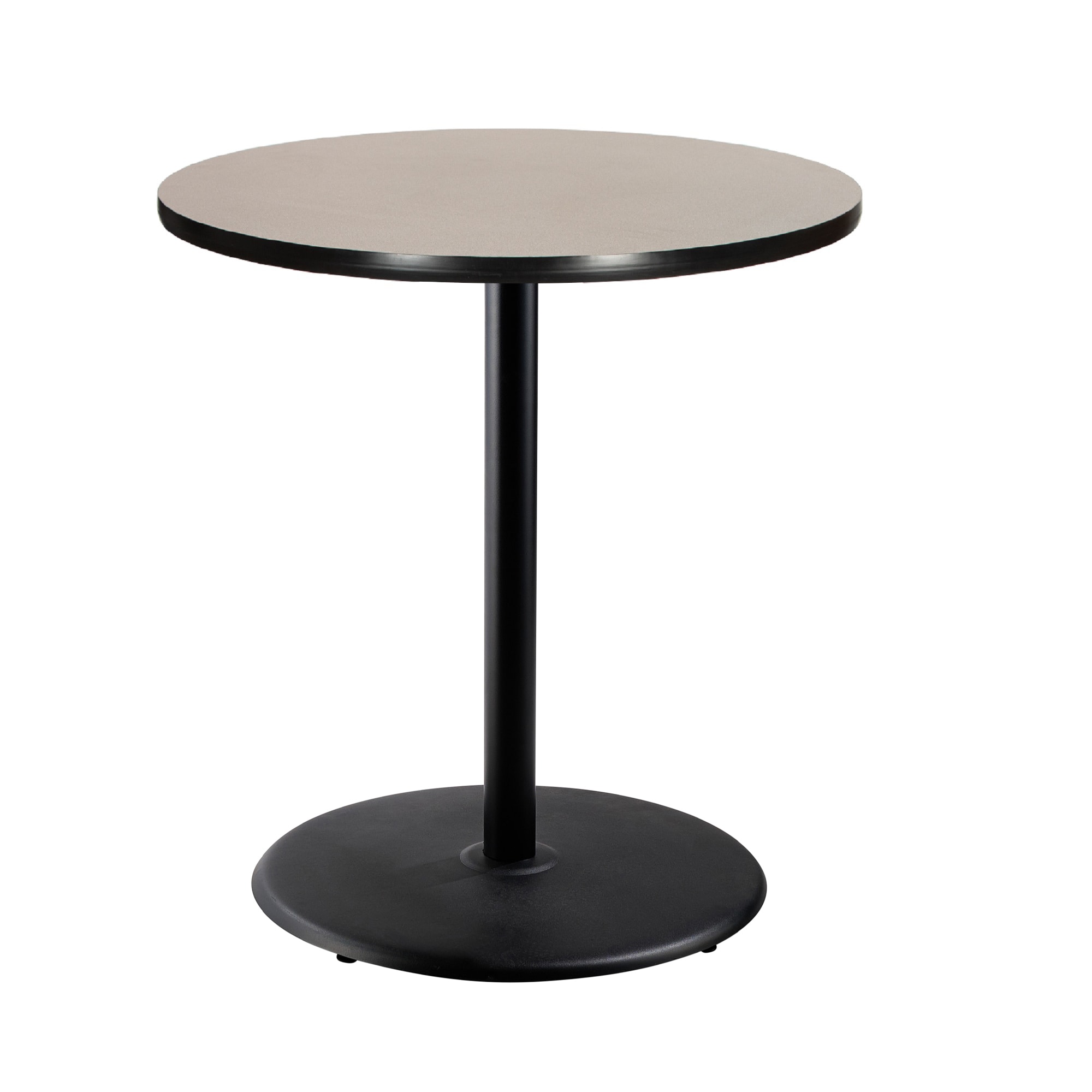 Hampden Furnishings HMDCRD36RBGY Bennet Grey Nebula Round Contemporary/Modern Bar Table, Wood with Black Powder Coat Steel Pedestal Base 36-in L x 42-in H