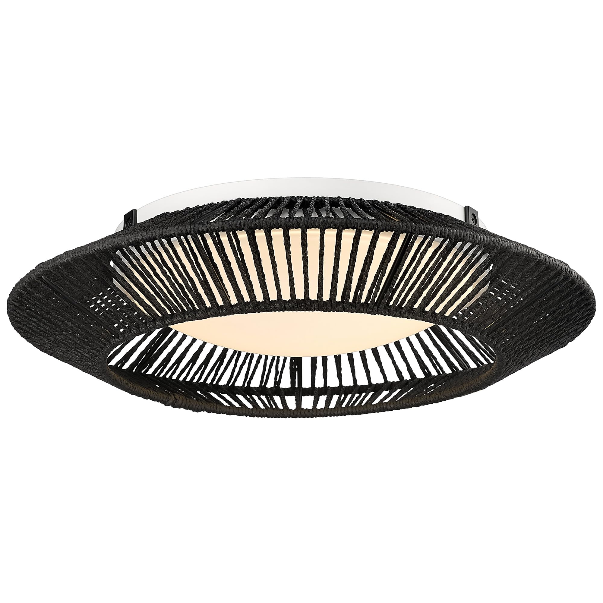 LTMATE LS5HYS79F-LED BK JAZAVA 15.5-in Black Integrated LED Flush Mount Light