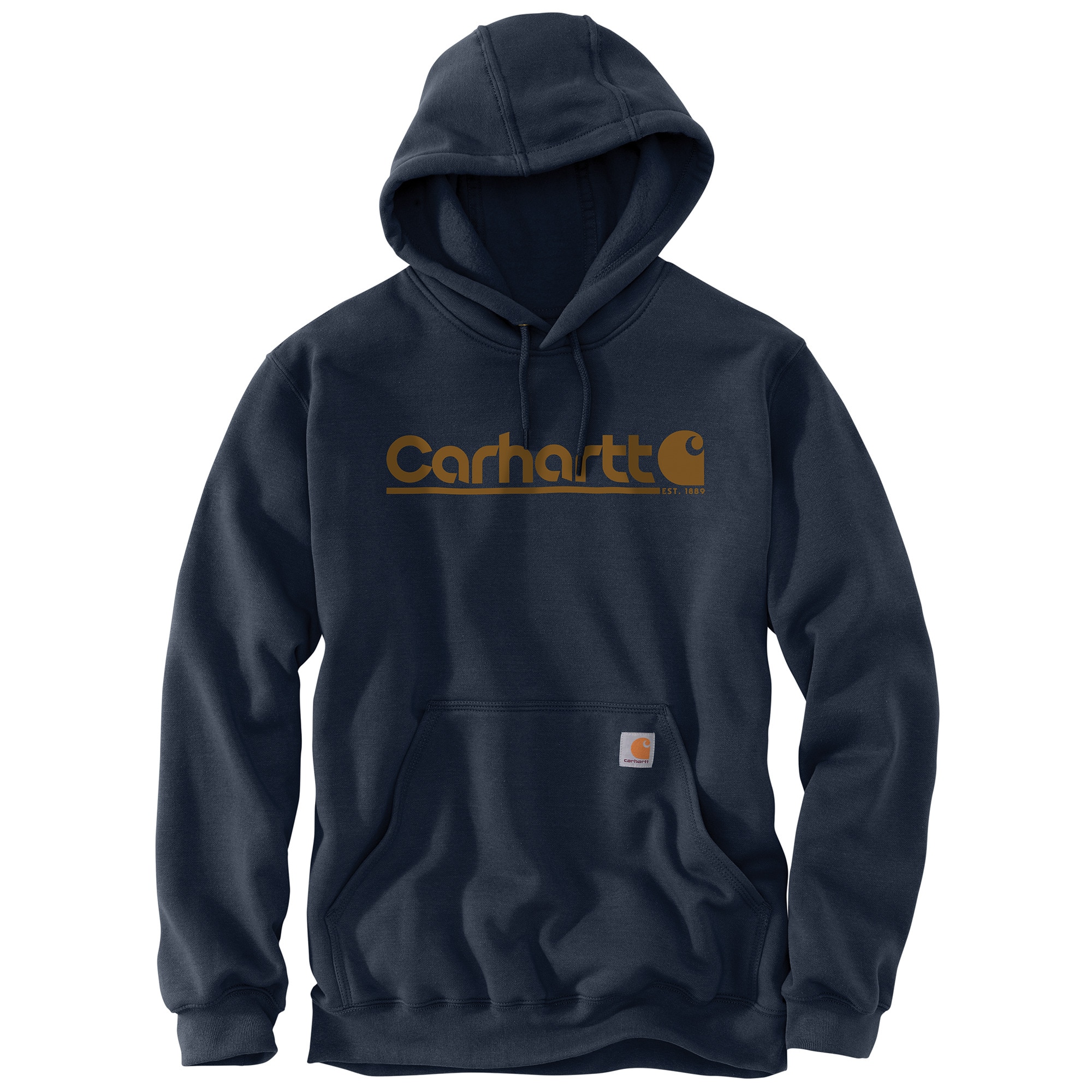 Carhartt Mens Blue Fleece Long Sleeve Hoodie (X-large)