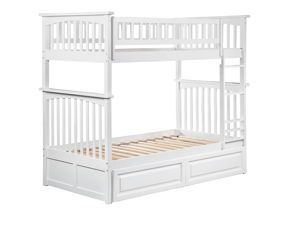 Atlantic Furniture Columbia Bunk Bed, Elevated Twin Bed Frames With Storage Drawers