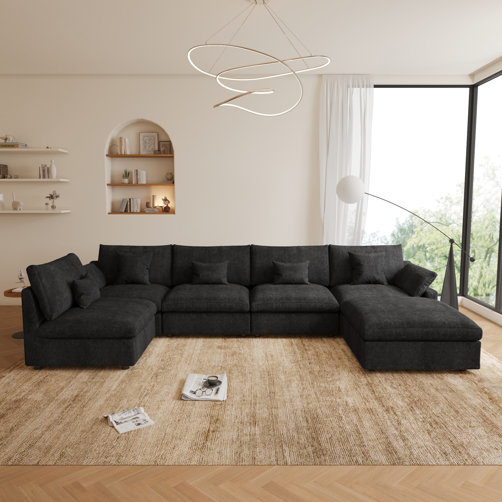 BuotiqHom DH-S5+1-140BK Sofas-Loveseats - View #2