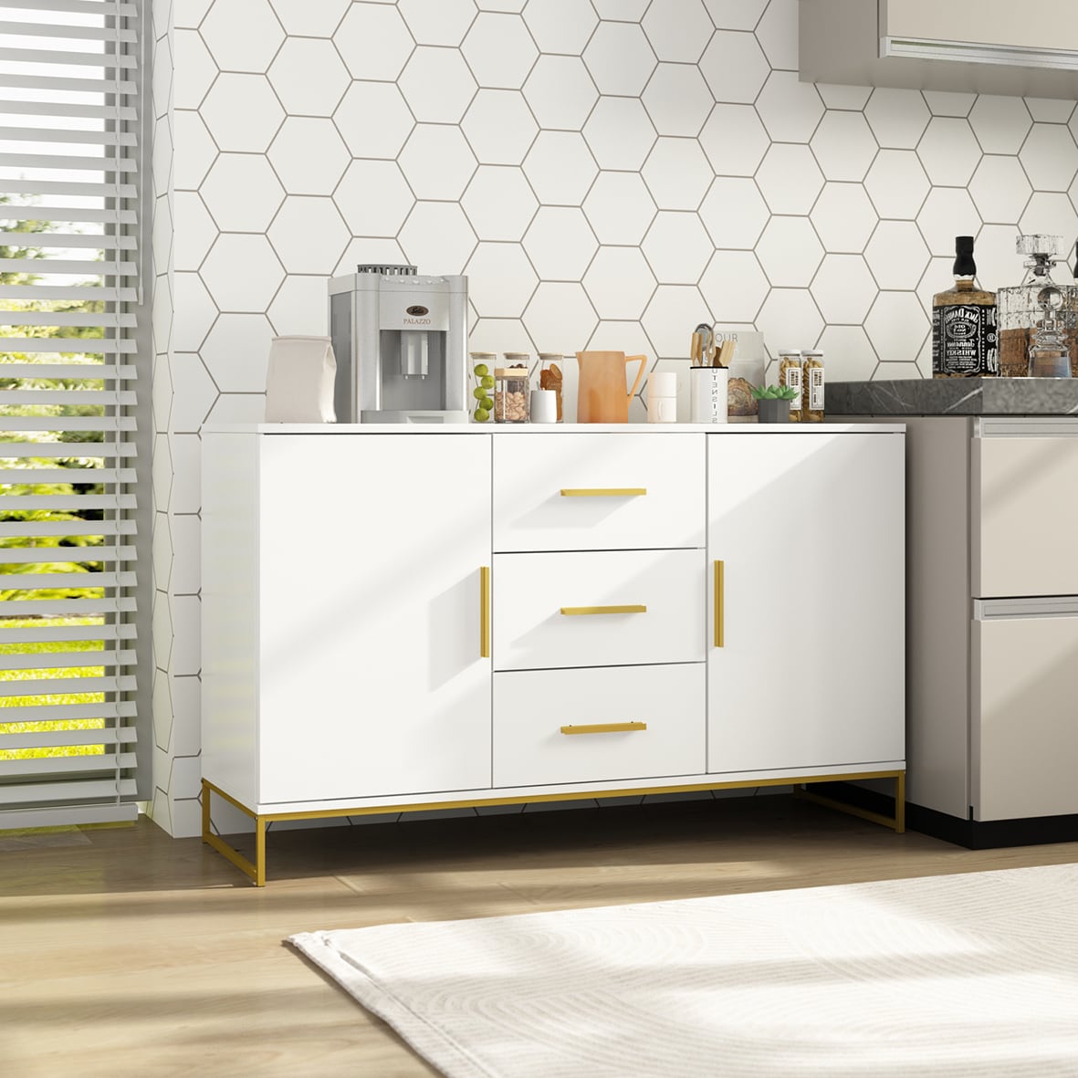 FUFU&GAGA LJY-KF200163-01 Contemporary/Modern White Buffet