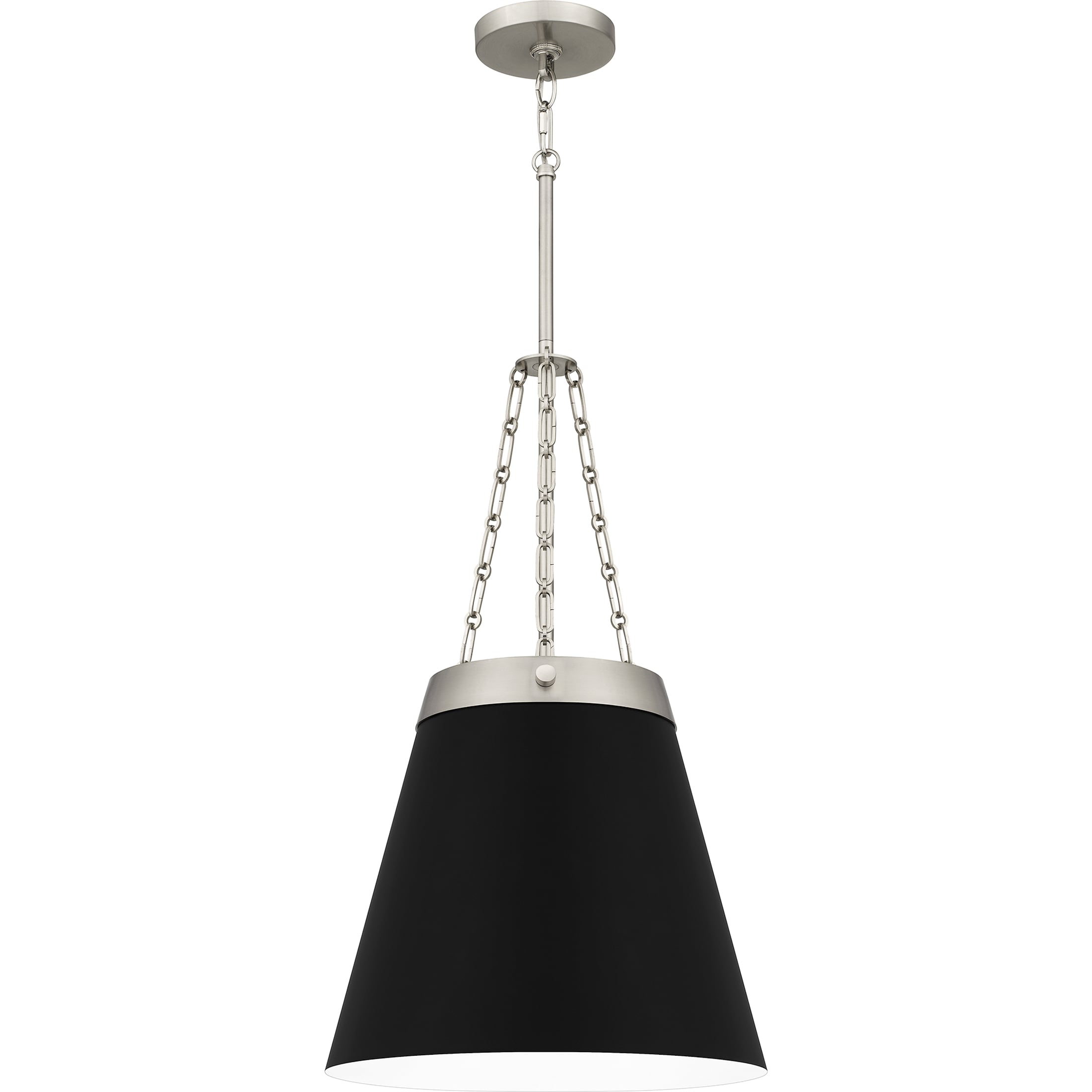 Quoizel QPP6183BN Alwyn Brushed Nickel Industrial Cone Medium Hanging Pendant light