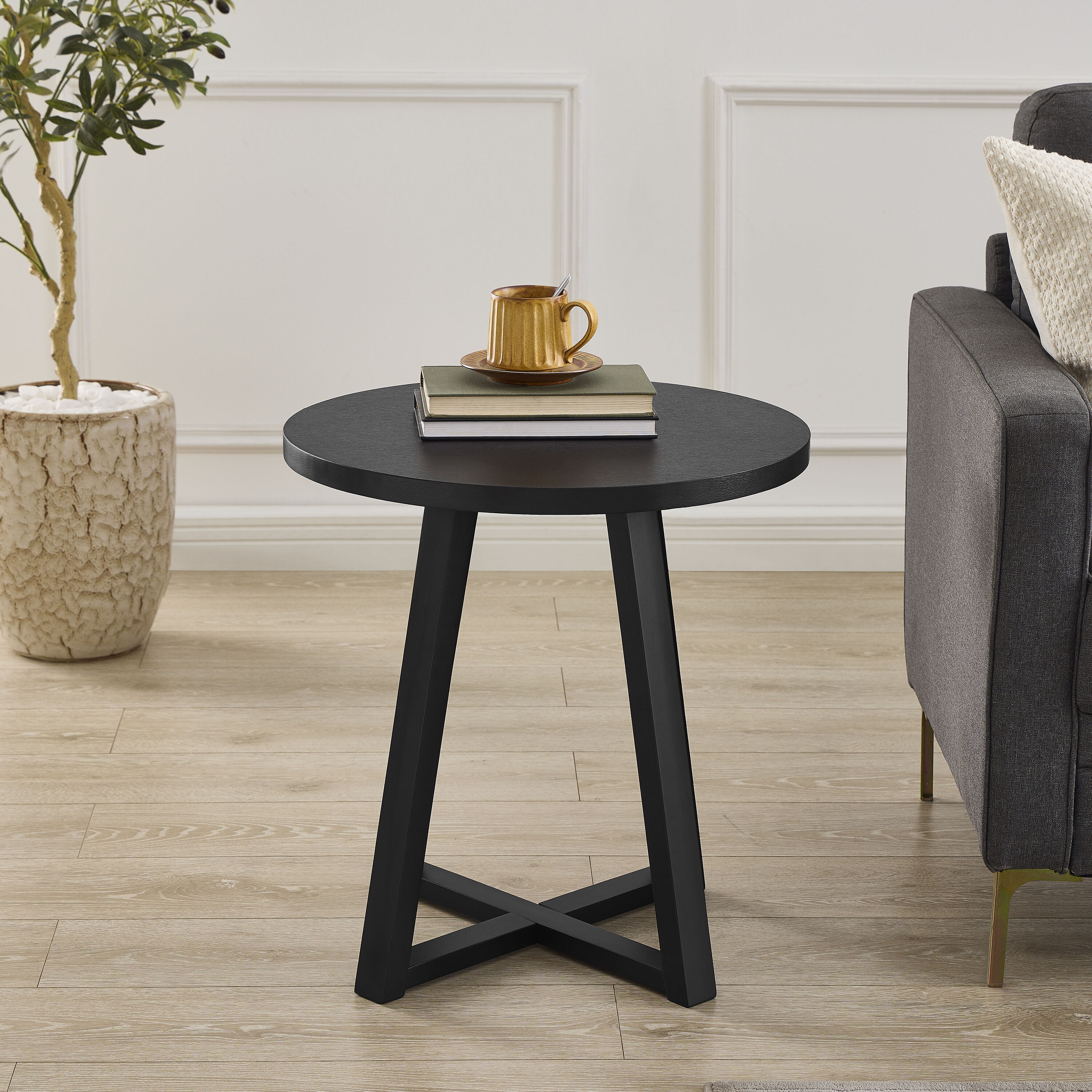 Roundhill Furniture OE0165BK End-Tables - View #2