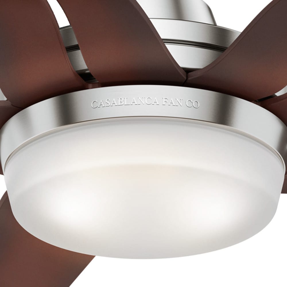 Correne 56" Brushed Nickel Ceiling Fan with Coffee Beech Blades and LED Light