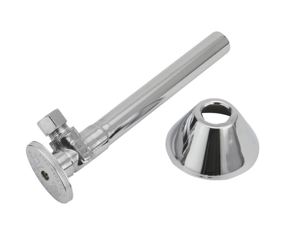 Keeney K2100PCLF 1/2-in CopPEr Sweat x 3/8-in Compression Brass Quarter Turn Stop Angle Valve