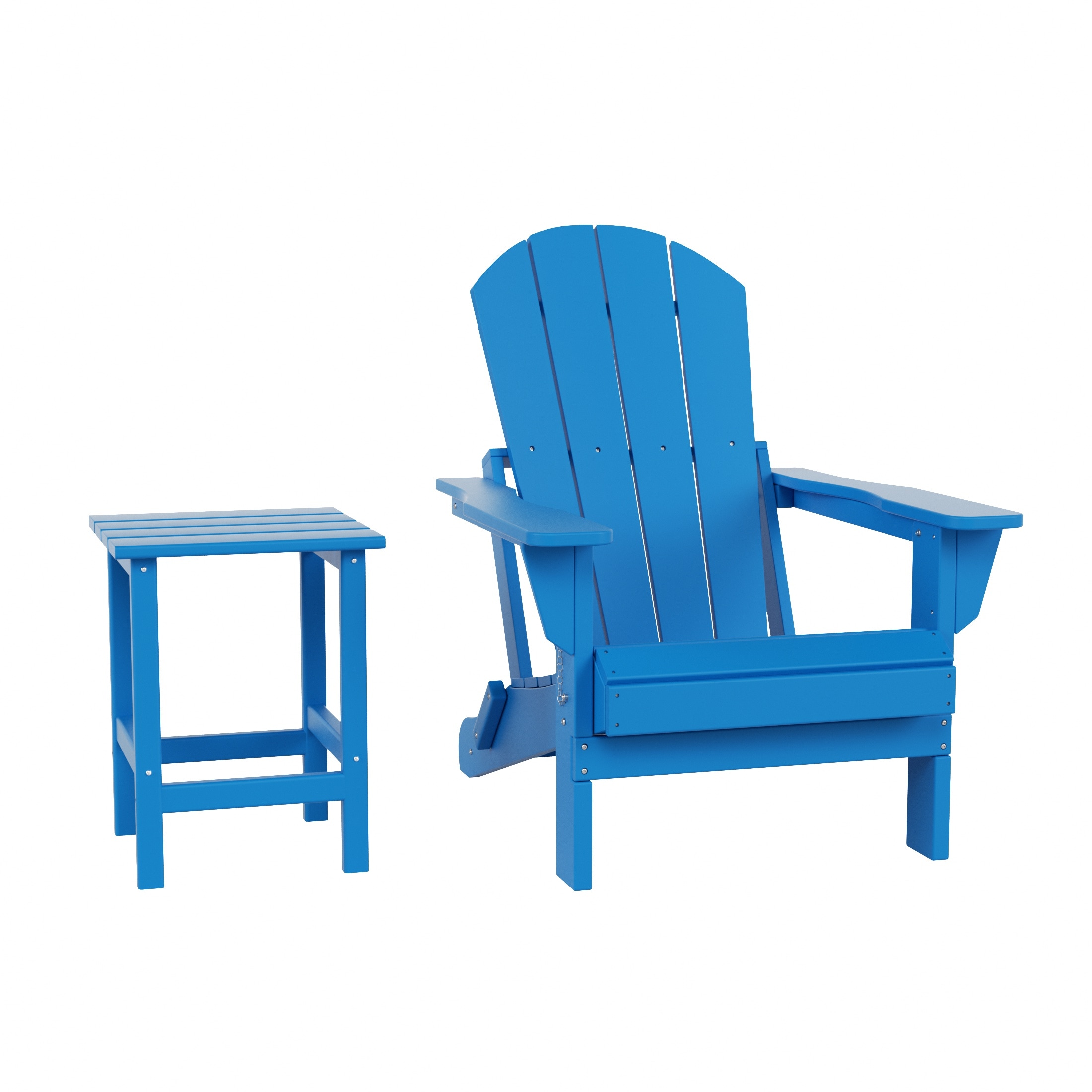 Westin Furniture 2001-AC-CS-PB Laguna Pacific Blue HDPE Frame Stationary Adirondack Chair with Slat Seat