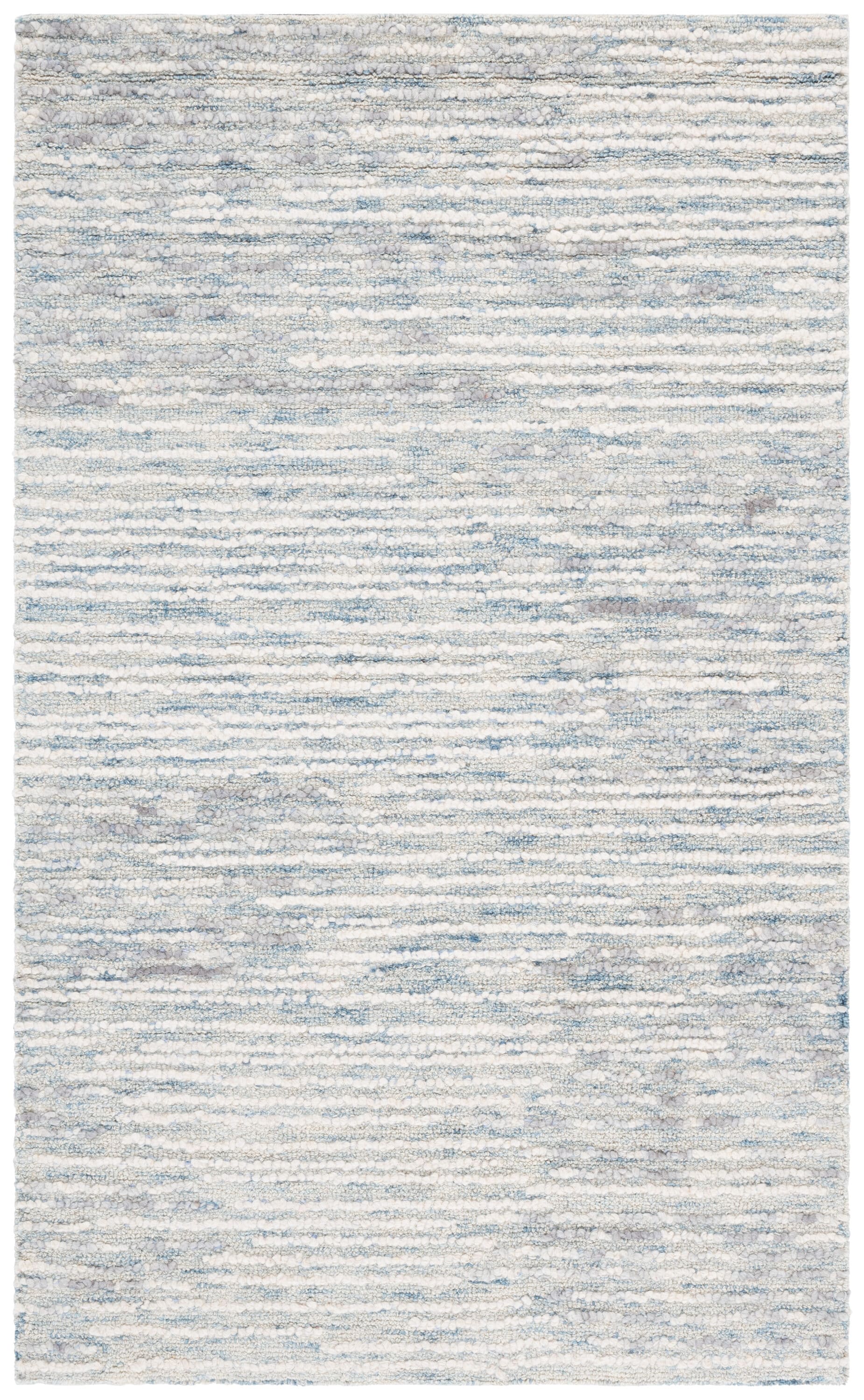Abstract 281M Blue Ivory 3 x 5 Rectangular Area rug