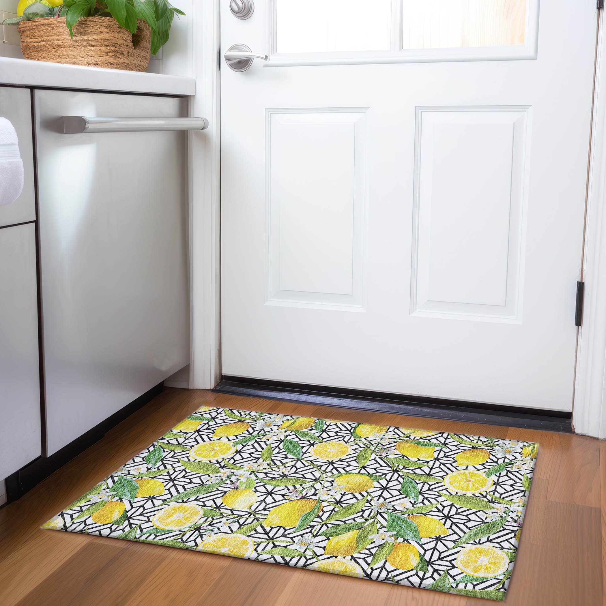 Addison Rugs AMF160YE20X30 Mayfield AMF160YE 2 x 3 (ft) Loomed Polyester Yellow Rectangular Indoor Geometric Machine washable Area rug