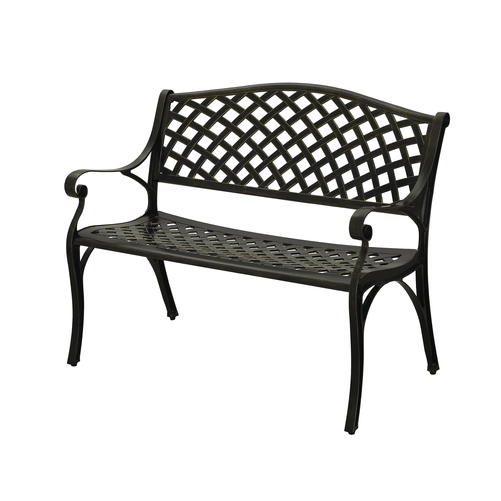 Clihome CL-XG102BEN-BR Patio Bench 40-Inches W x 31.5-Inches H Bronze Aluminum Garden Bench