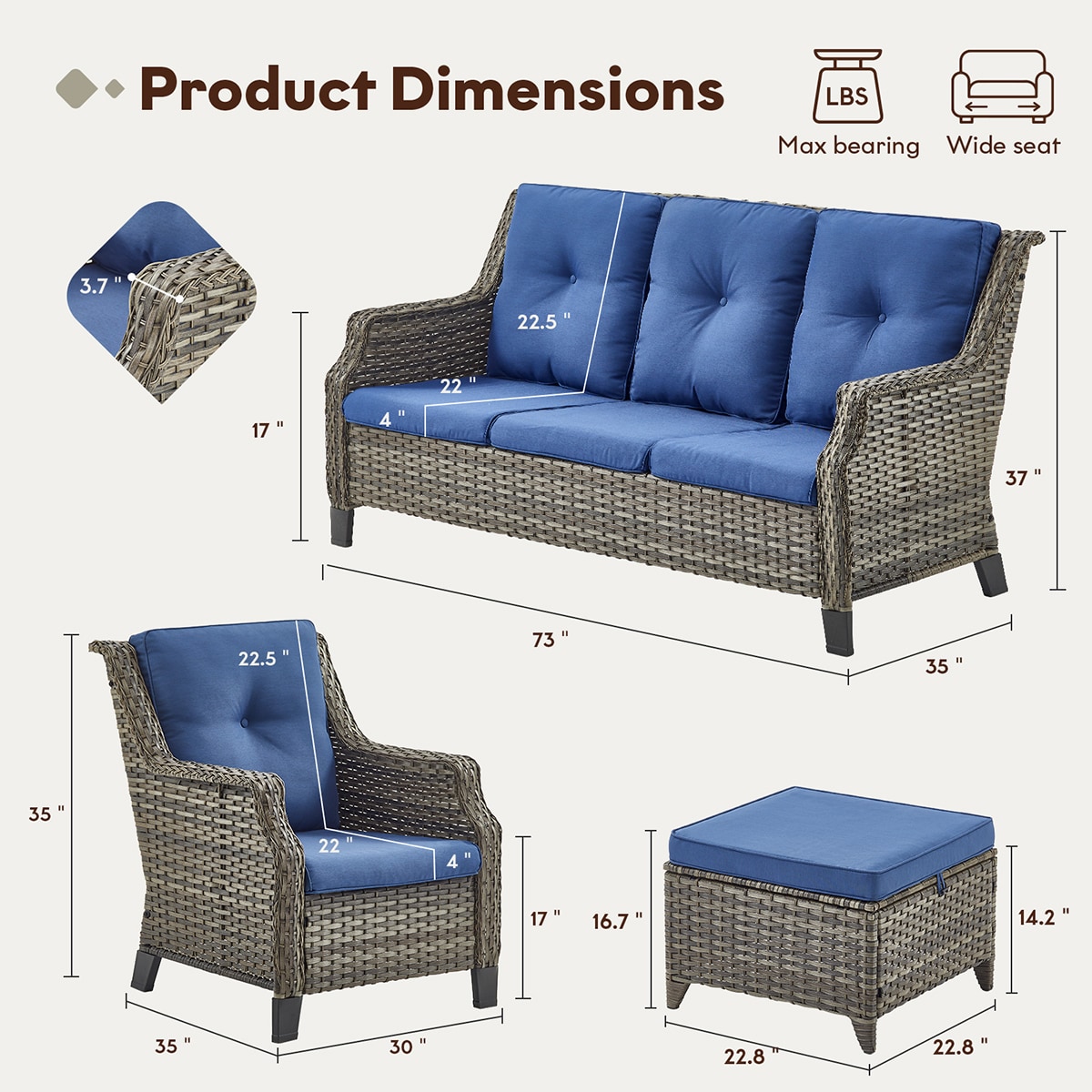 Rilyson FSCGY131140-1 Patio-Conversation-Sets - View #7