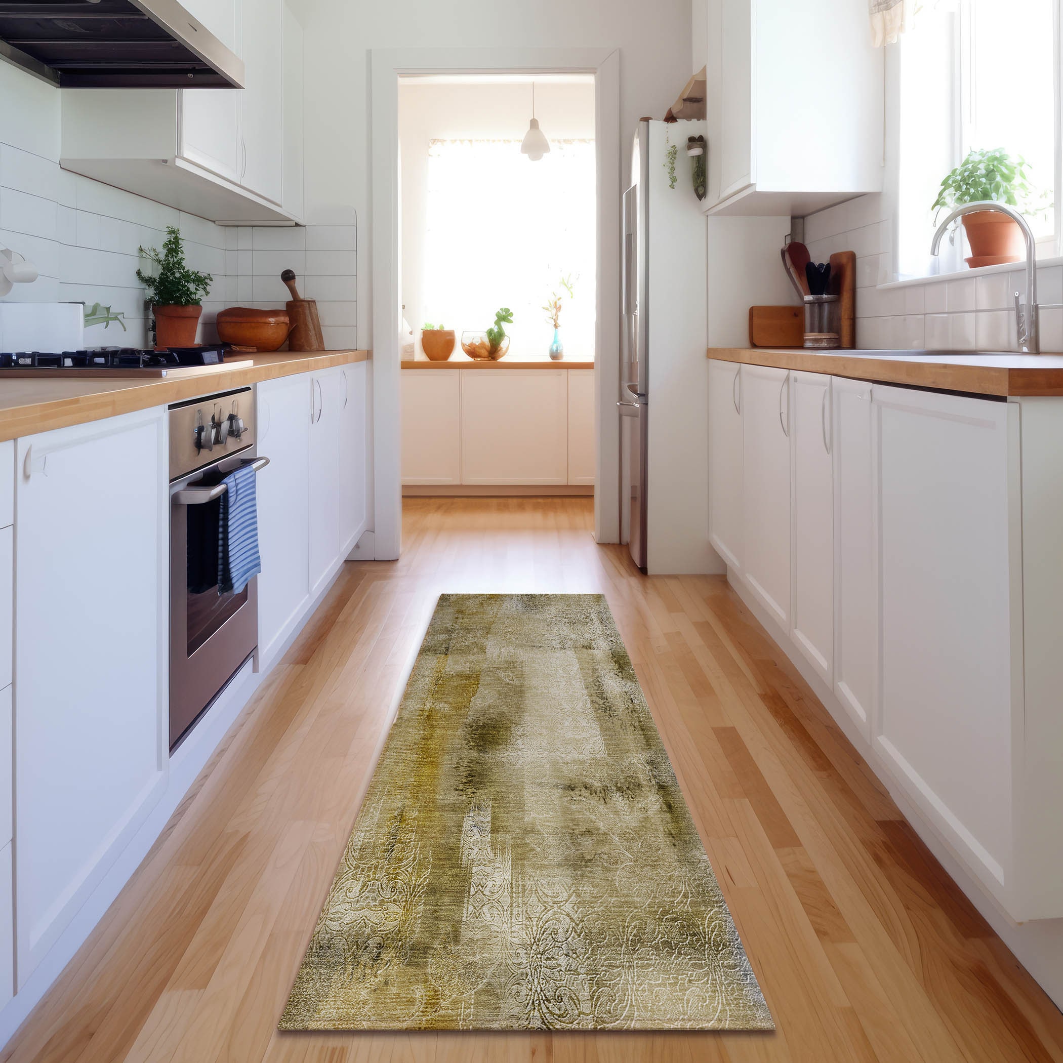 Addison Rugs AMF547GE30X46 Mayfield AMF547GE 2 x 3 (ft) Loomed Polyester Green Rectangular Indoor Geometric Machine washable Area rug