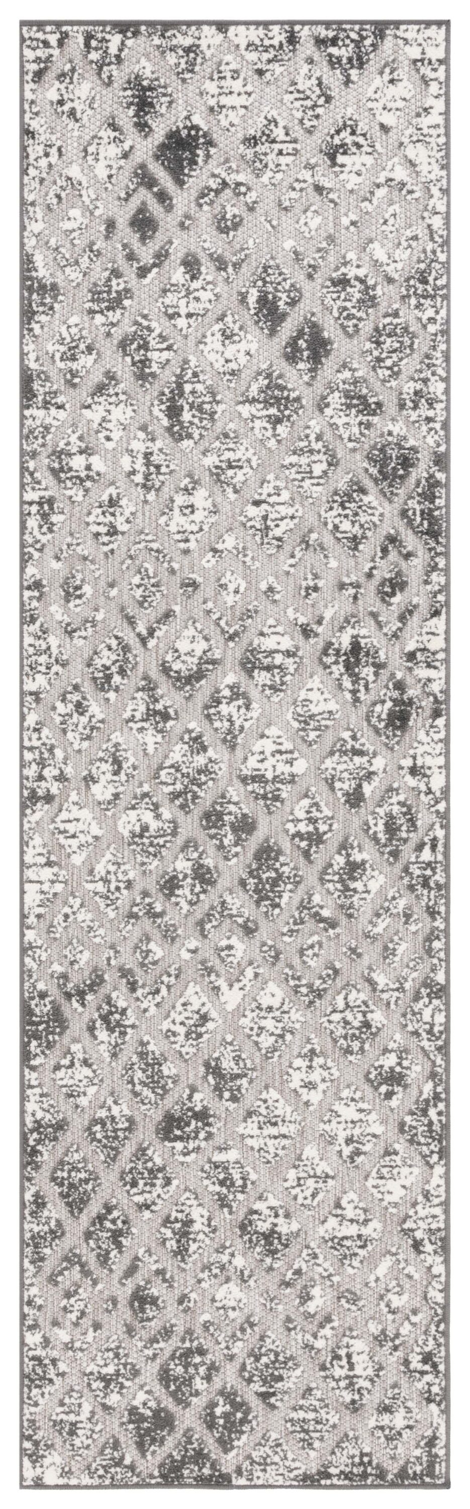Safavieh COT963F-28 2 x 8 (ft) Loomed Gray Rectangular Indoor/Outdoor Geometric Mid-Century Modern Runner rug