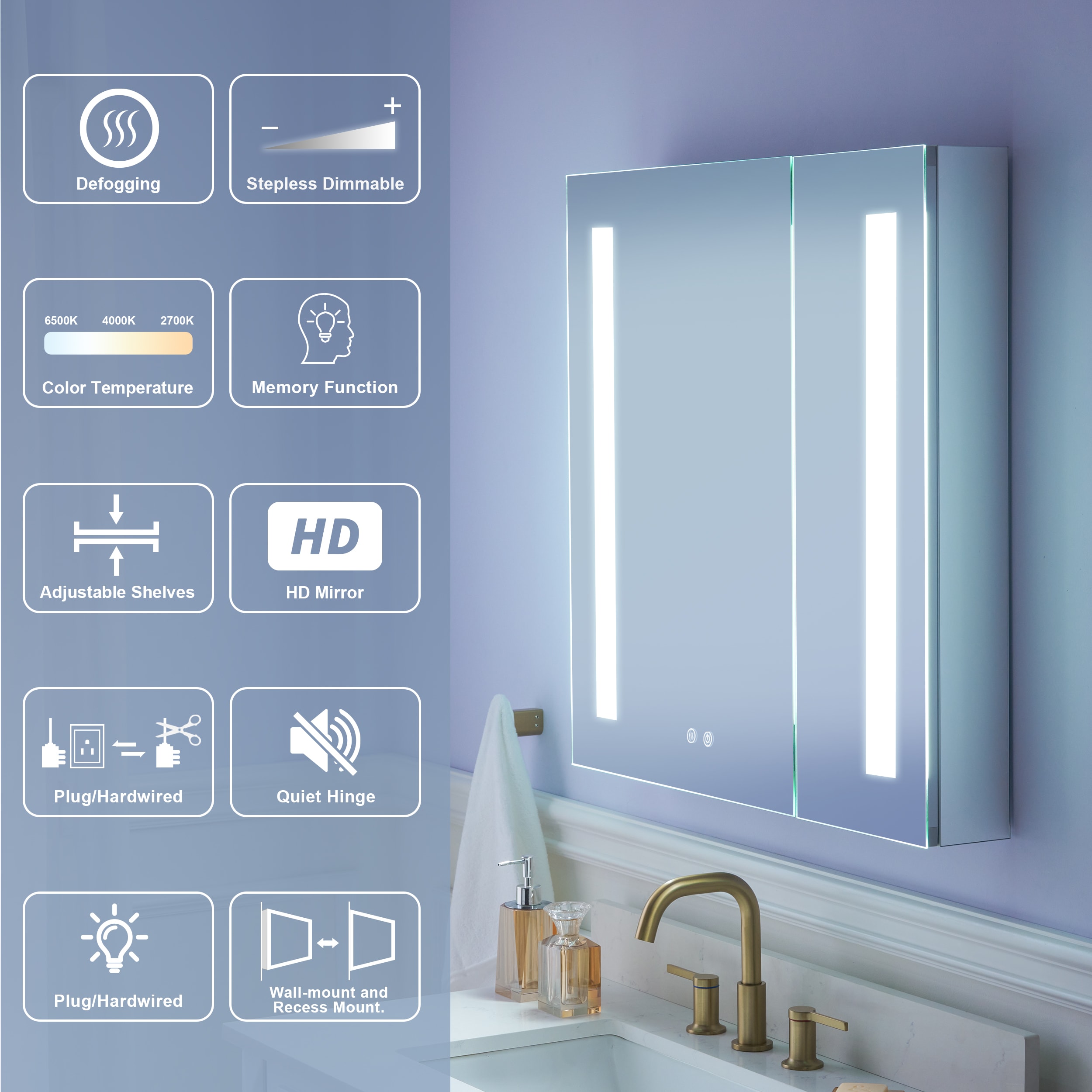 WELLFOR W4MCL3030 Bathroom-Medicine-Cabinets - View #12