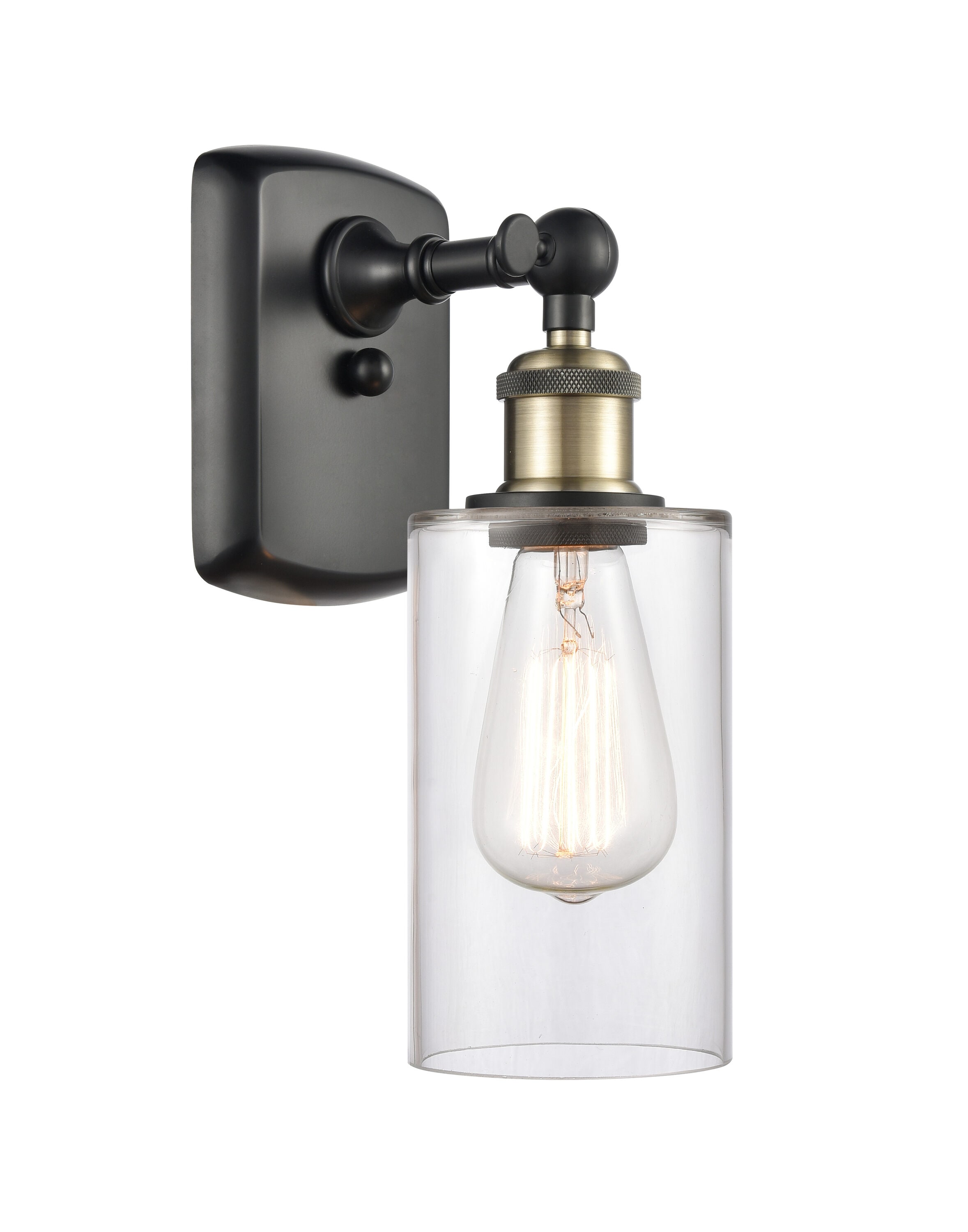 Innovations Lighting 516-1W-BAB-G802 Clymer 3.88-in W 1 -Light Antique Black Wall Sconce