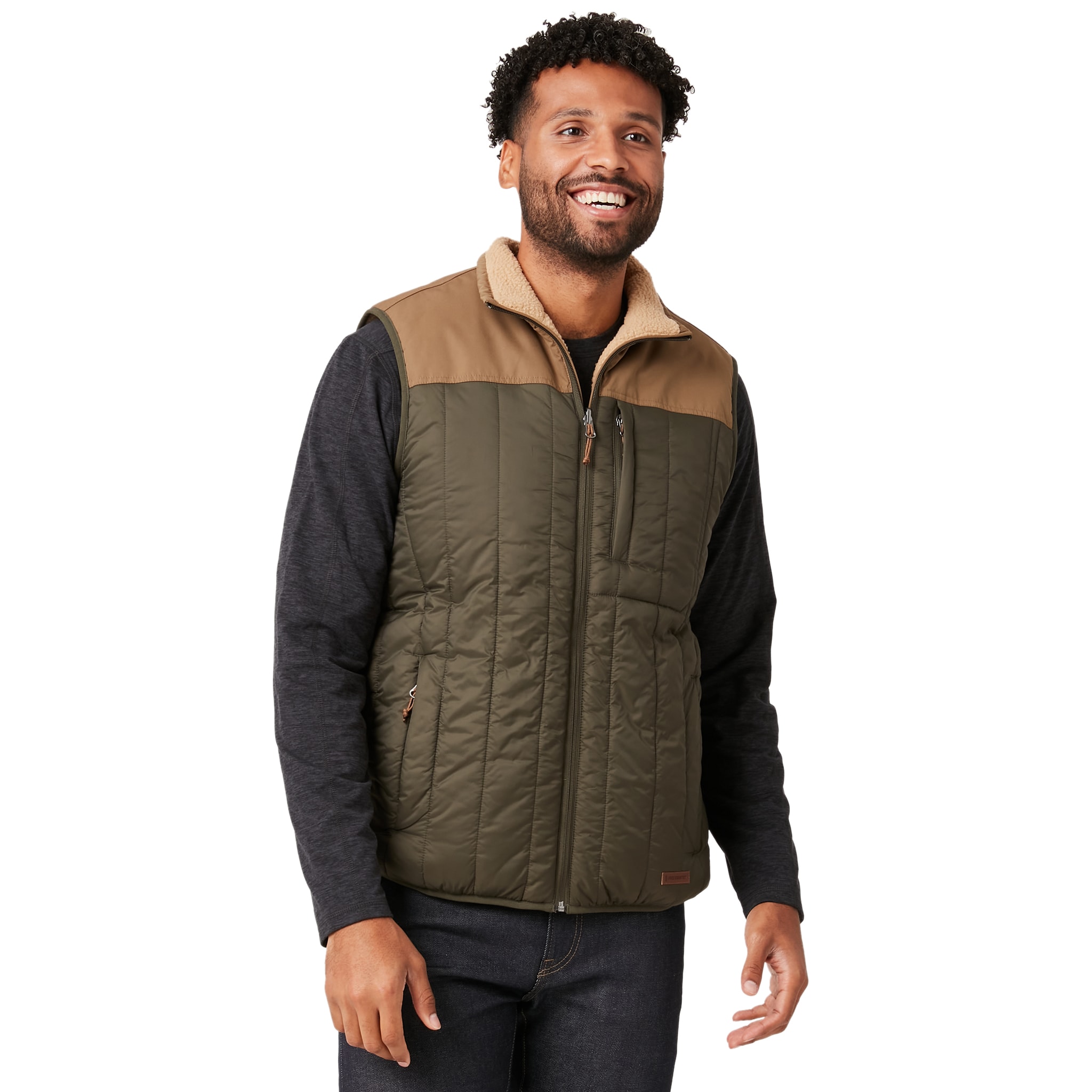 Free Country Men's Dark Olive Polyester Hooded Insulated Vest (Medium) in  the Work Jackets & Coats department at