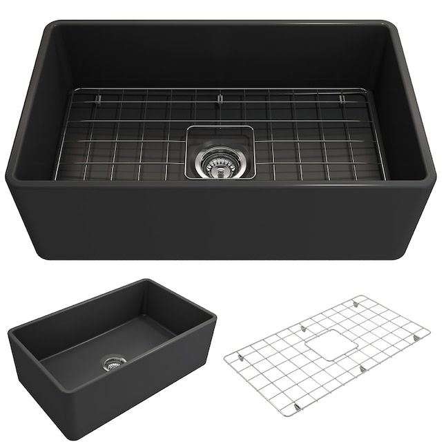 BOCCHI Classico 30-in x 18-in Single Bowl Tall (8-in or Larger) Undermount Apron Front/Farmhouse Commercial/Residential Kitchen Sink BOCCHI Classico 30-in x 18-in Single Bowl Tall (8-in or Larger) Undermount Apron Front/Farmhouse Commercial/Residential Kitchen Sink