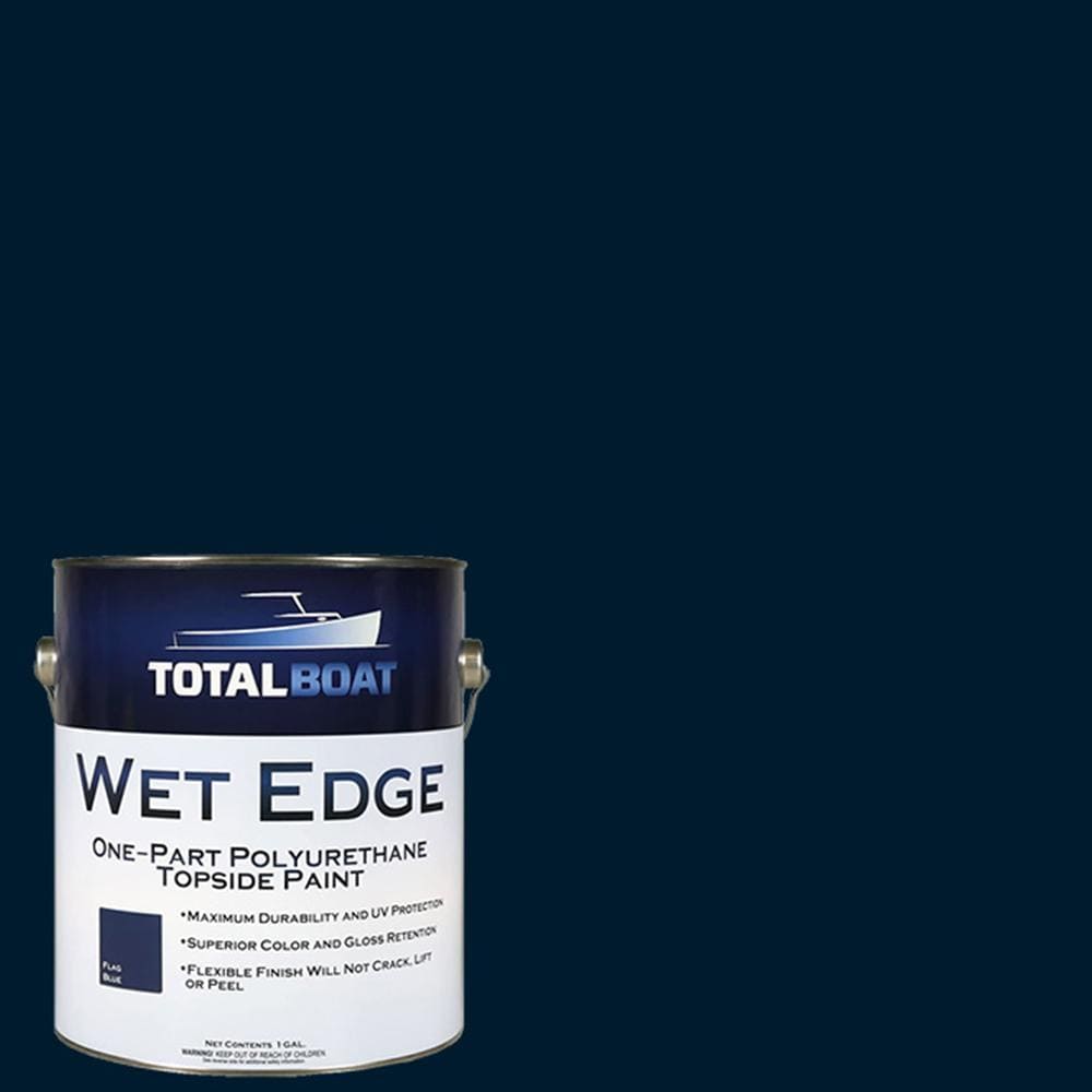 TotalBoat Wet Edge Topside Paint High-gloss Blue Glo White Enamel Oil-based  Marine Paint (1-quart)