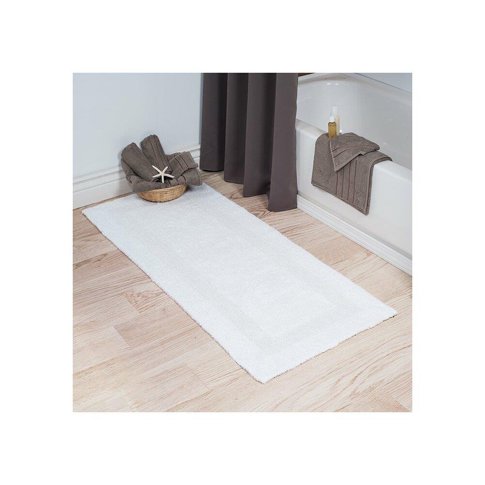 Lavish Home 100 Cotton Plush Bathroom Reversible Long Bath Mat