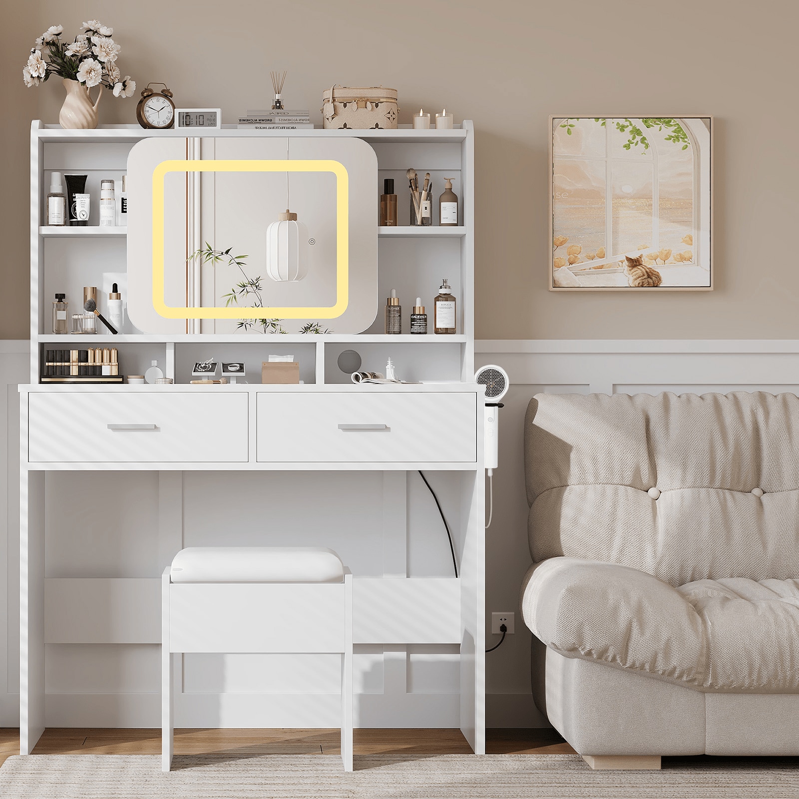 Qeetex SUN-PHO-339K84HD Bedroom-Vanities - View #2