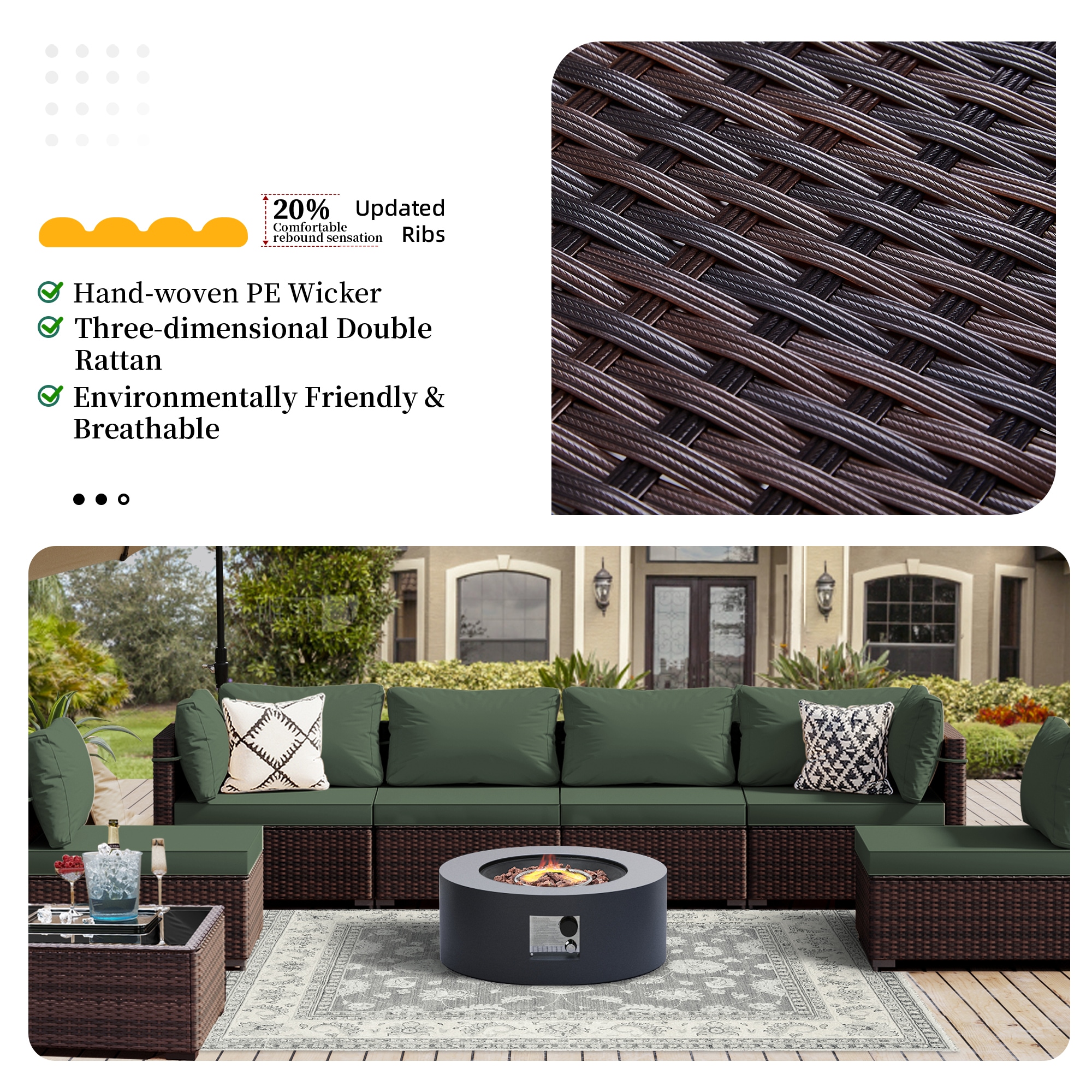 UPHA PL-2CZ-28DK-Z2 Patio-Conversation-Sets - View #5