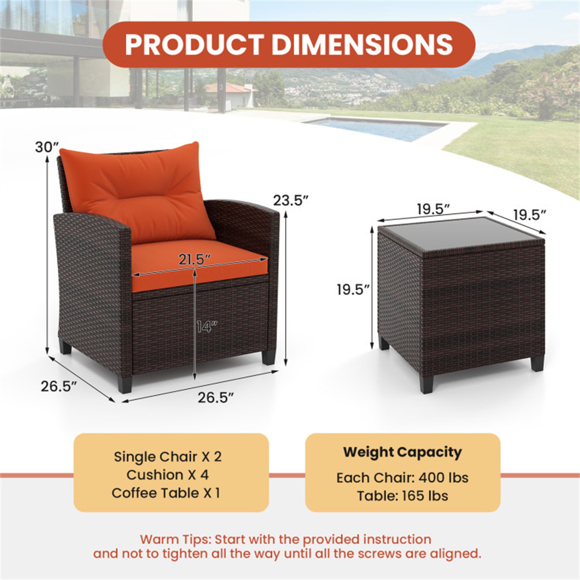 BABOOM BOM-68667OR-CO Patio-Conversation-Sets - View #3