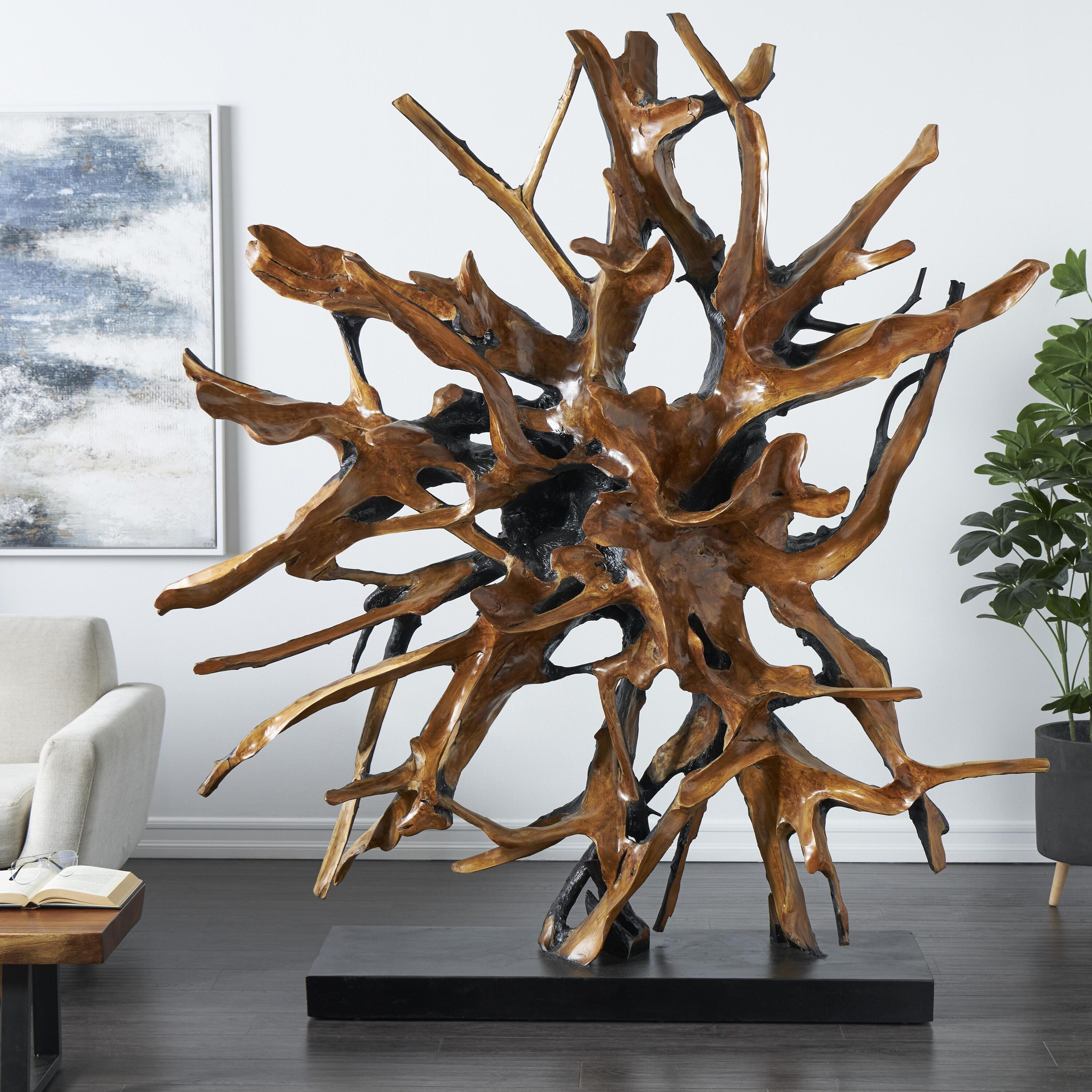Grayson Lane 820919 Brown Wood Modern Sculpture