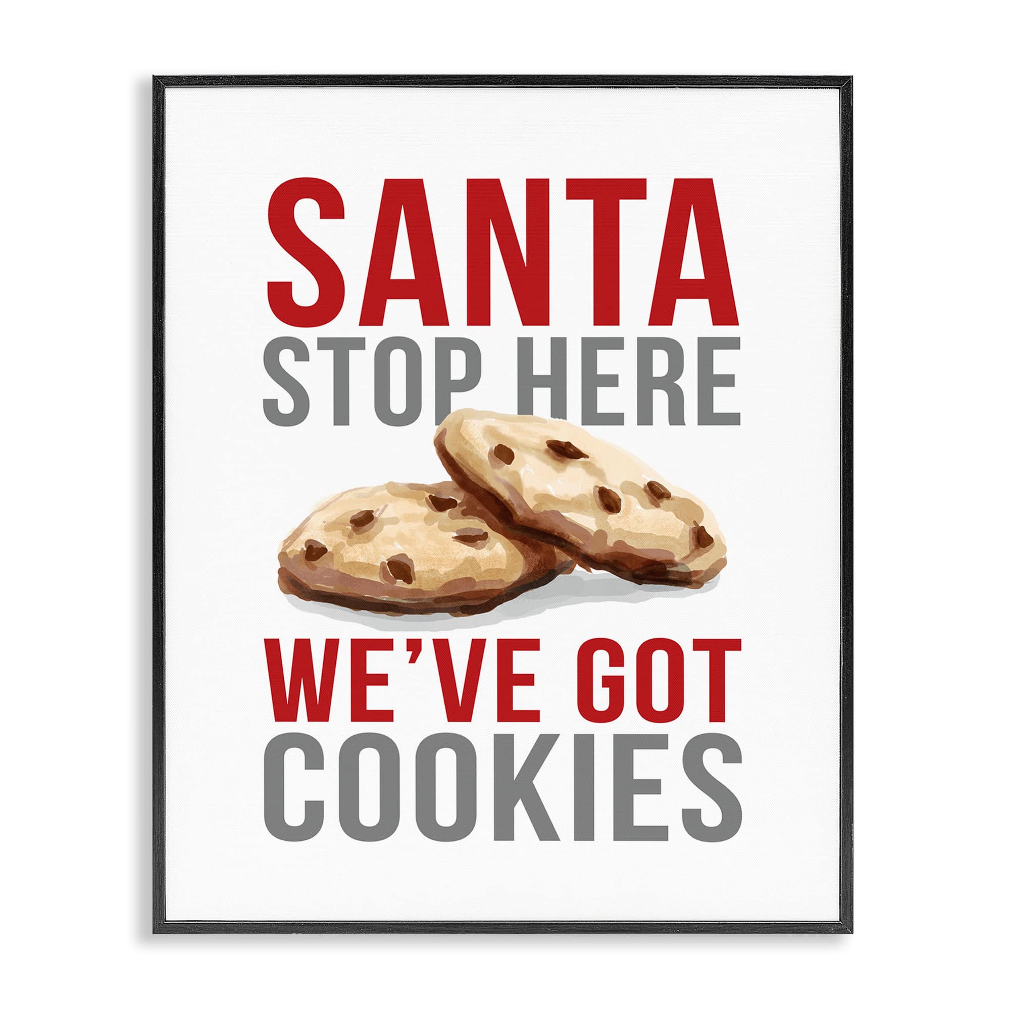 Stupell Industries BT-525-FR-16X20 Santa We Have Cookies Black Framed Giclee Art By Dogwood Portfolio 16 x 20