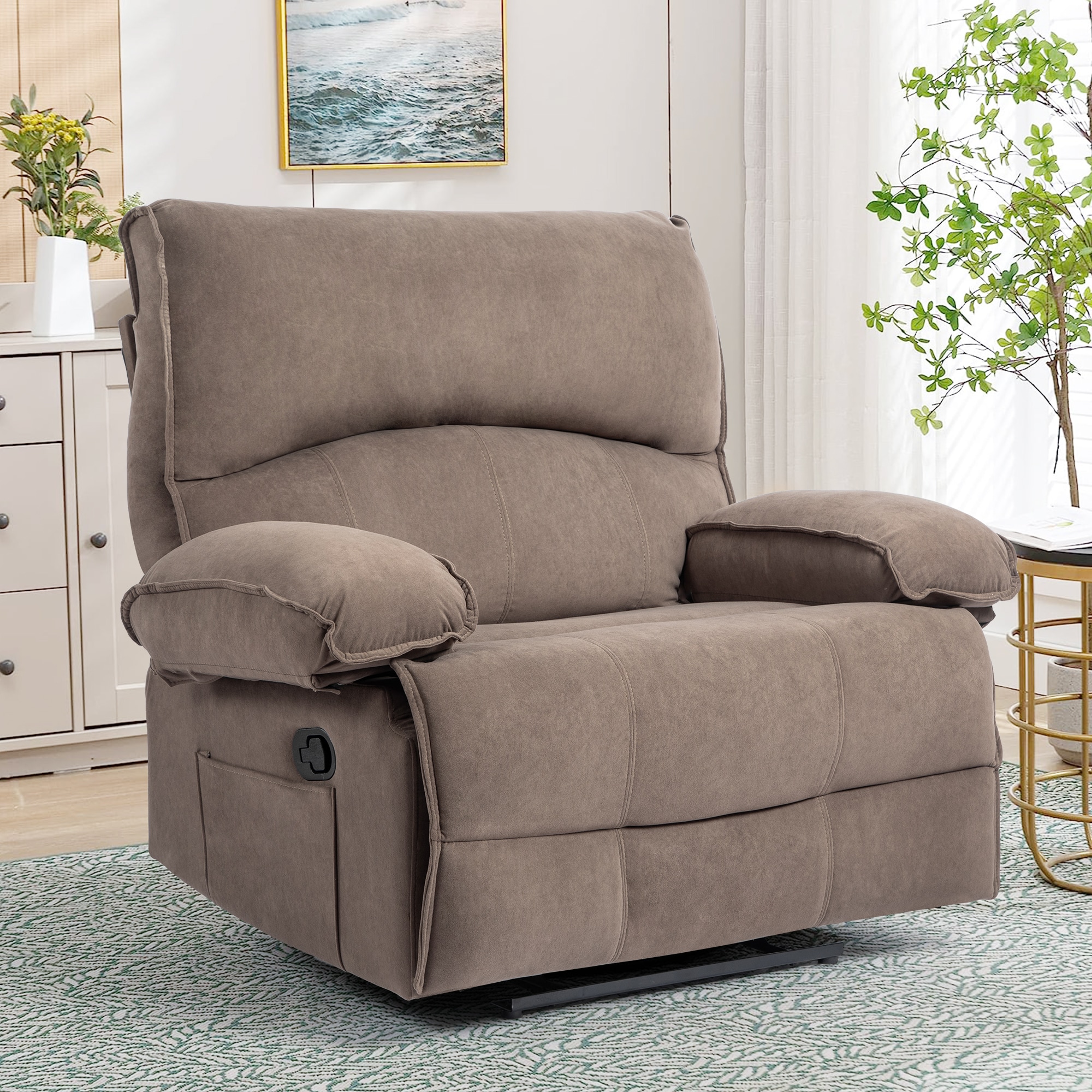 LUXEYARD Oversized Manual Recliner Chair Sofa for Living Room