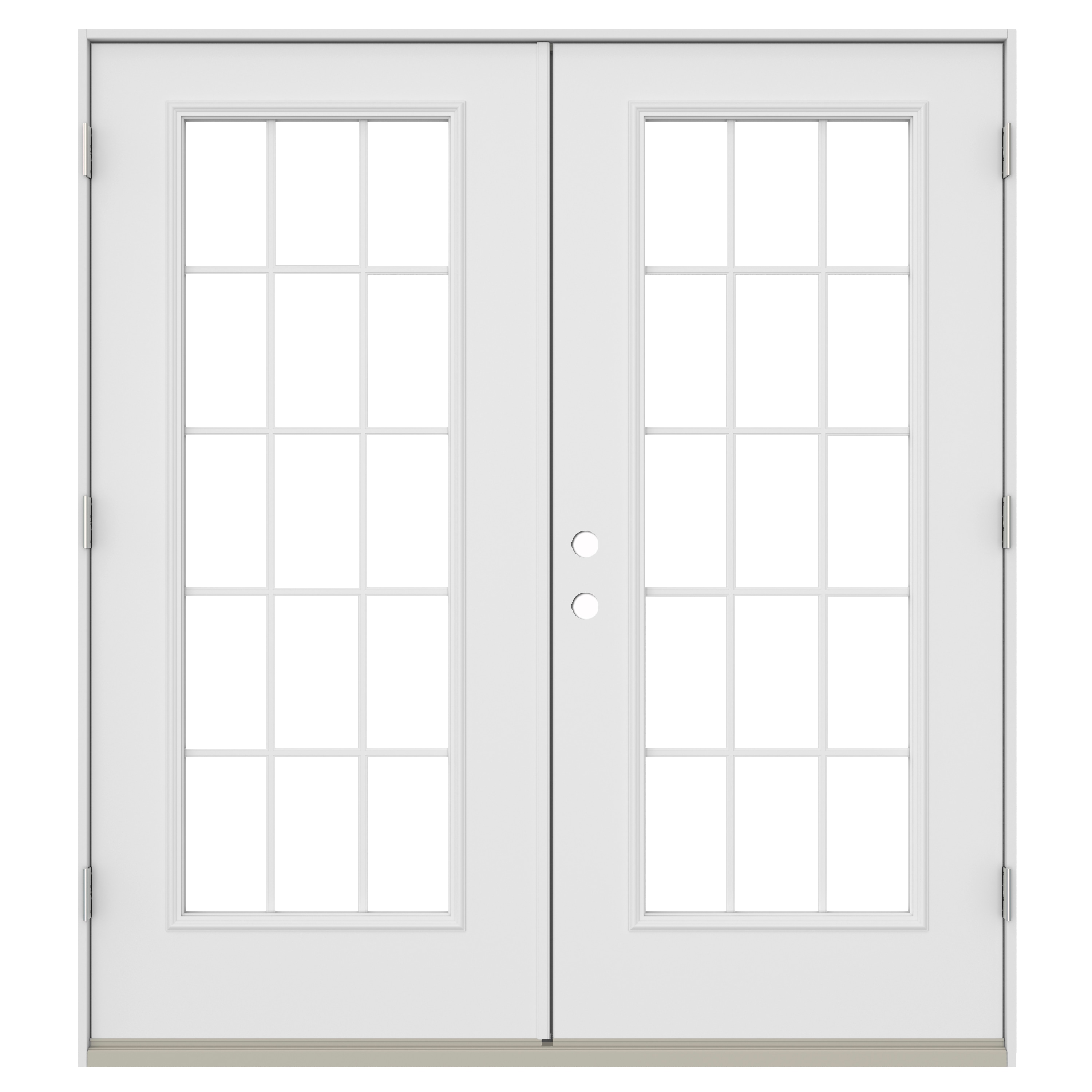 JELD-WEN 72-in x 80-in Low-e External Grilles Primed Steel French  Right-Hand Inswing Double Patio Door Brickmould Included in the Patio Doors  department at