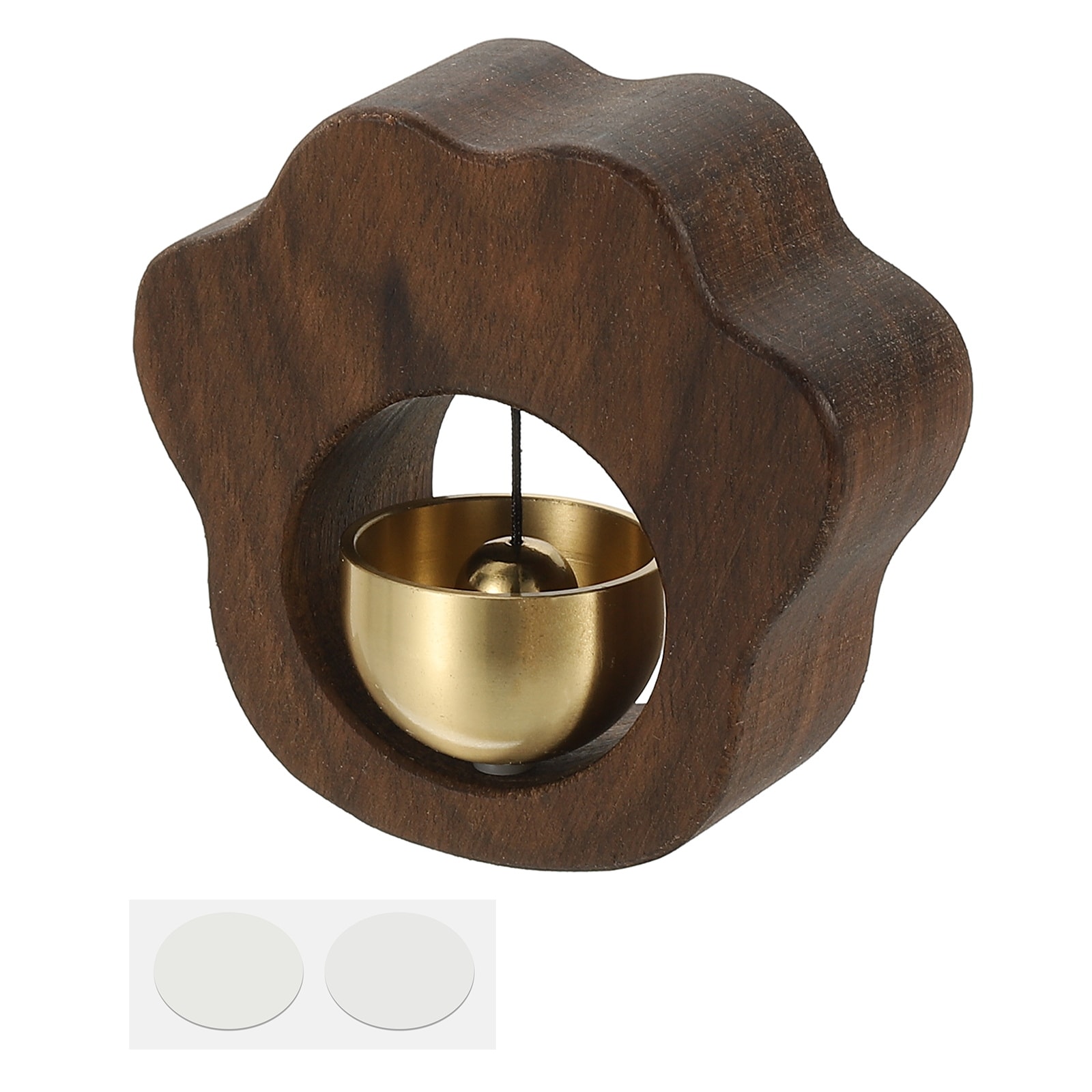 PATIKIL 1 Set Shopkeepers Bell Wood Chime Hanging Door Bell Self-adhesive Hanging Jingle for Door Opening Business When Entering Refrigerator Car Brown Cat Paw #S26011400UX6689
