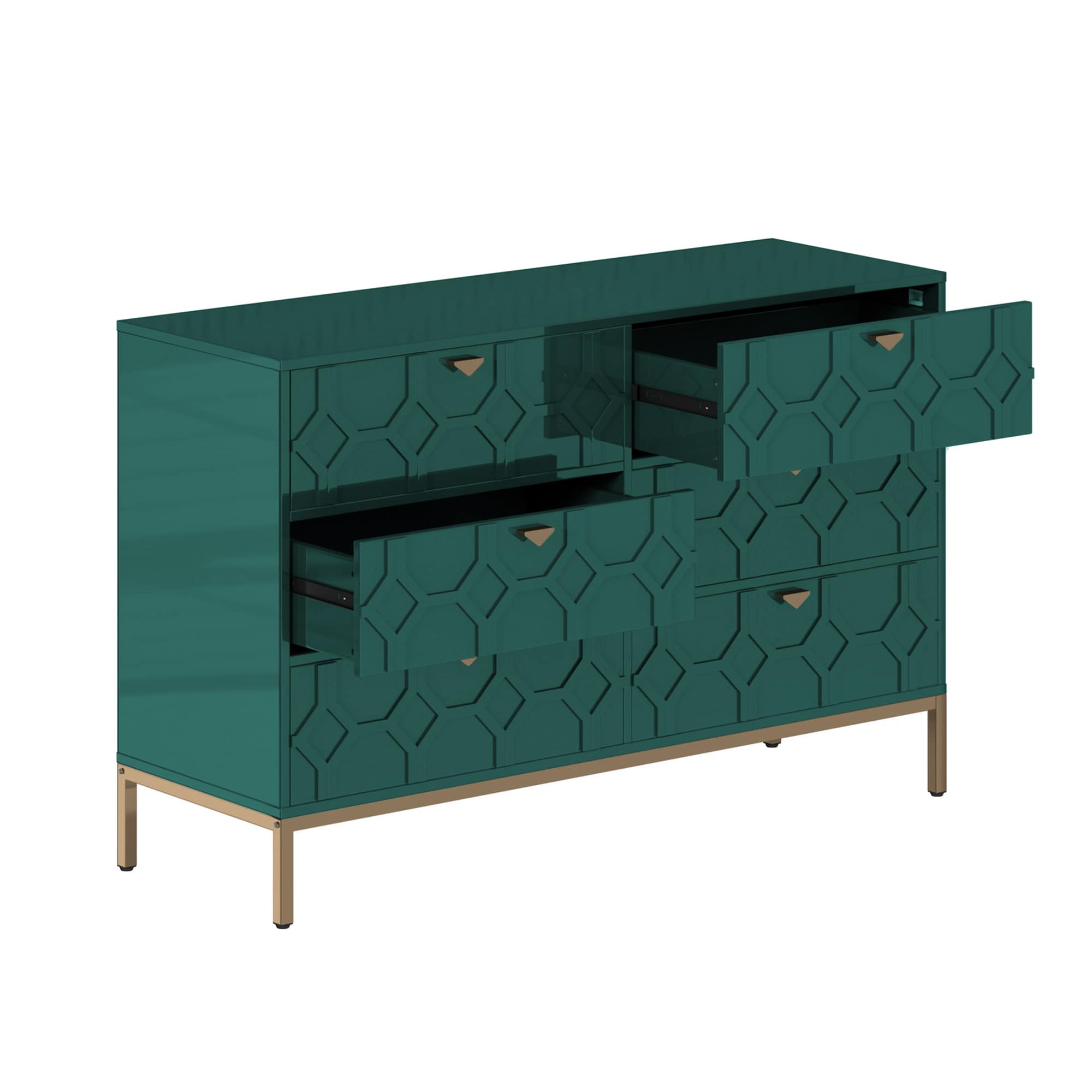 Clihome 6 drawers cabinet Green 6-Drawer Accent Chest in the Chests ...