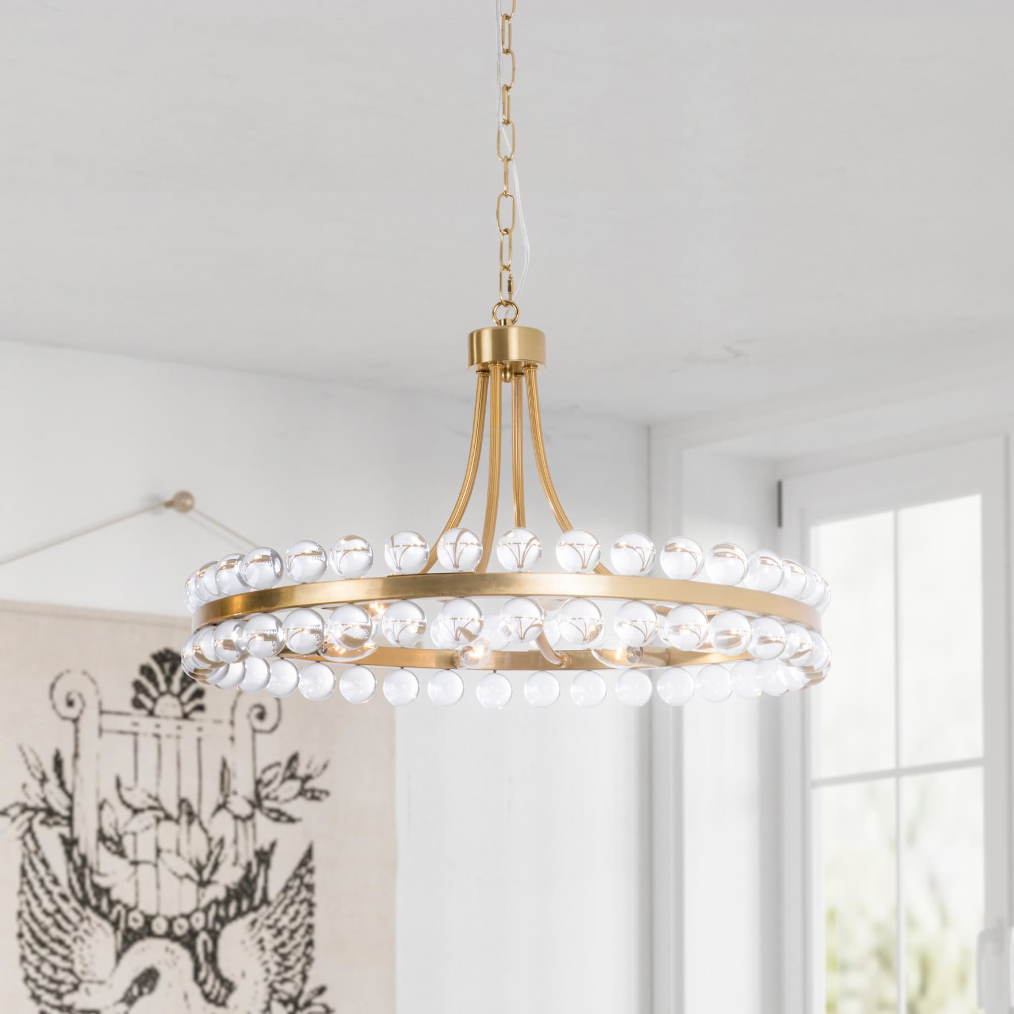 Maxax 19217-8AB Jackieson 8 -Light 24-in Brass Semi Flush Mount Light