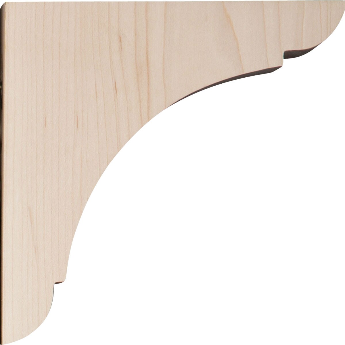 Small Alder Wood Decorative Corbel Bracket, 6" x 6"