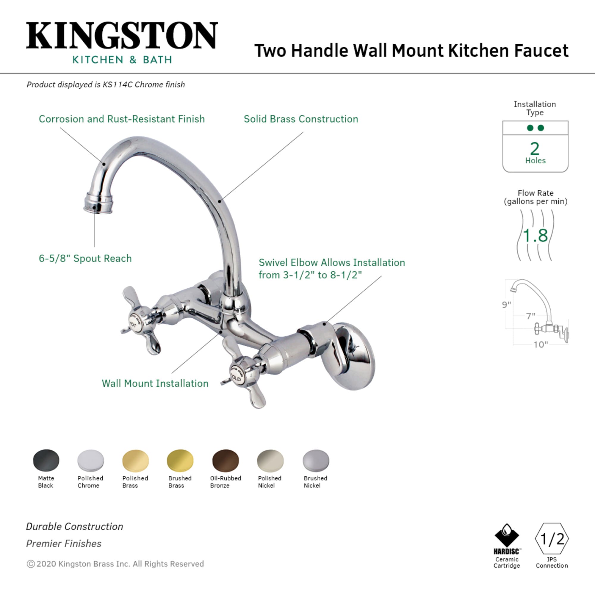Kingston Brass WLKS114SB Kitchen-Faucets - View #2