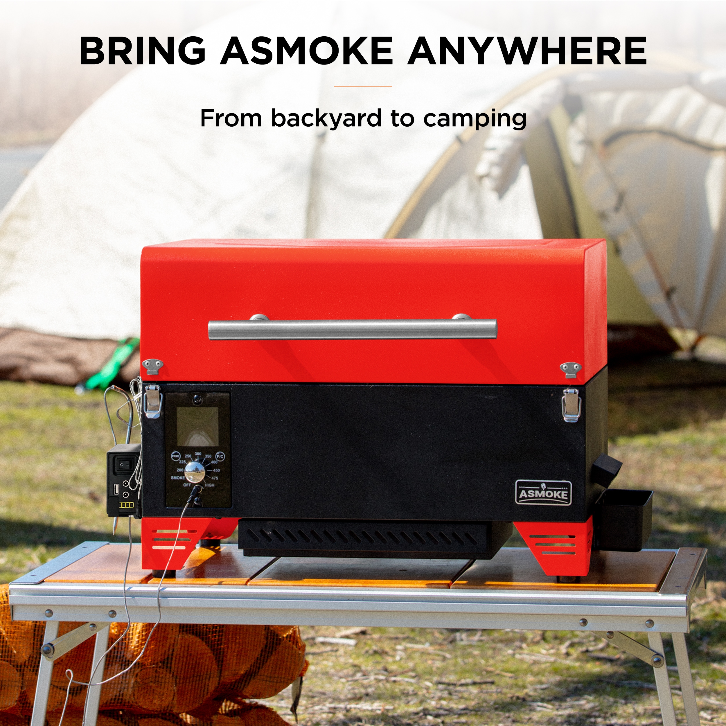 ASMOKE AS350DC-RED Pellet-Grills - View #3