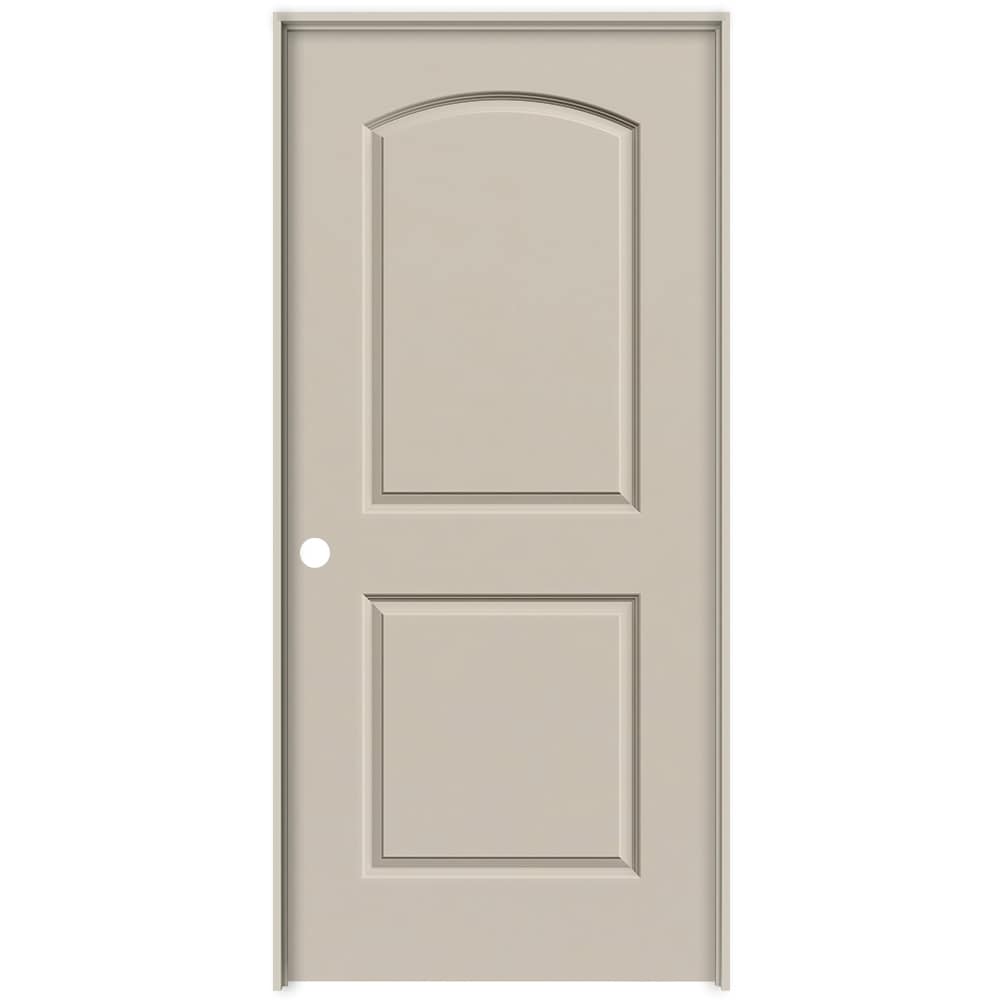 RELIABILT 28-in x 80-in Hollow Core 2-panel Round Top Right Hand Smooth Primed Molded Composite Flat Jamb Single Prehung Interior Door in White -  ABS613734