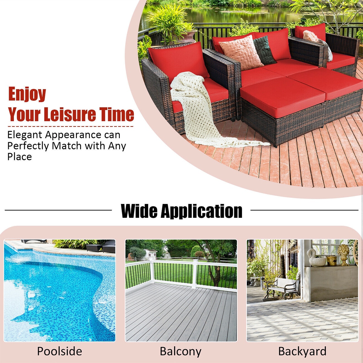 Forclover HYFE-67697ARE Patio-Conversation-Sets - View #5