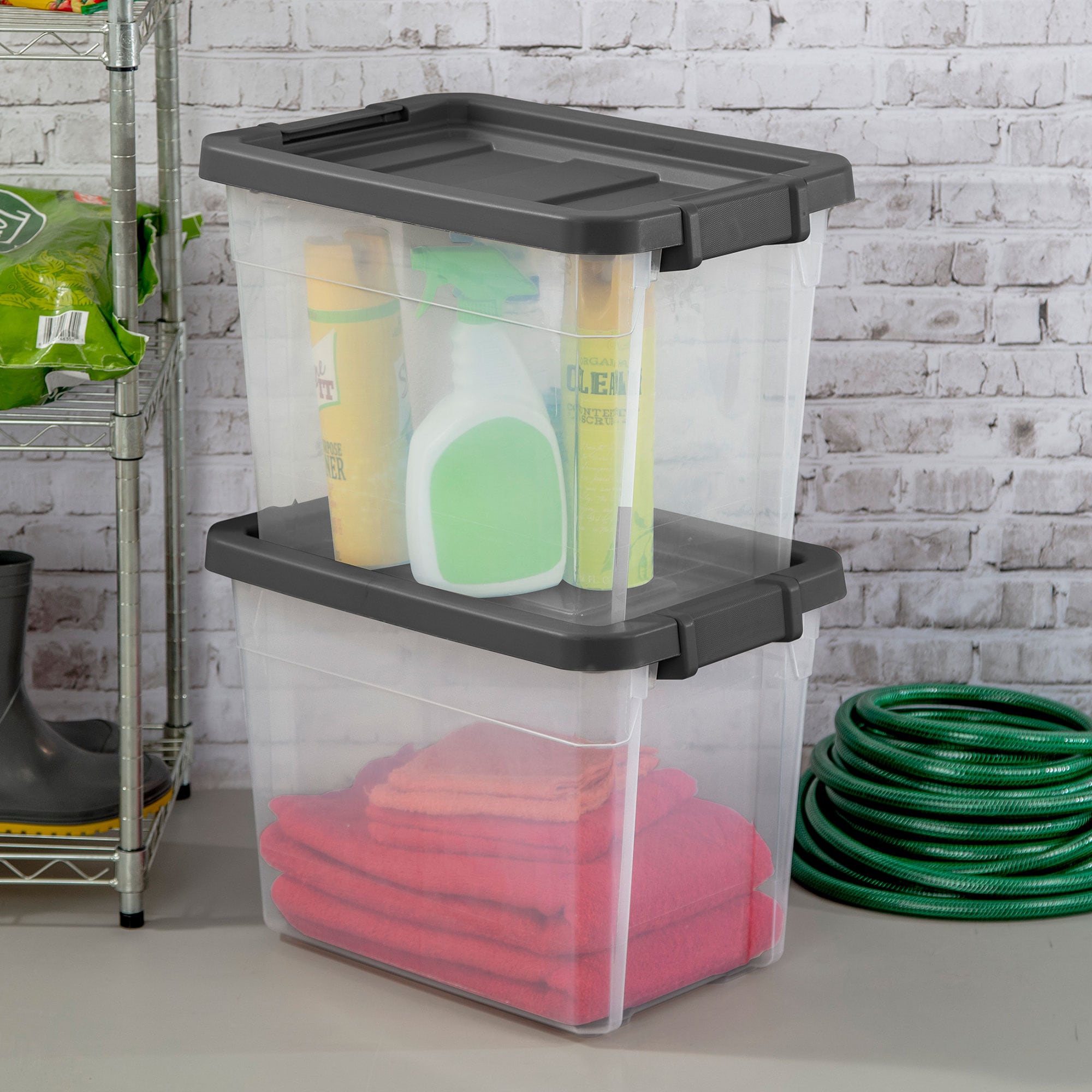 Sterilite 7.5 Quart Clear Plastic Home Storage Box with Latching