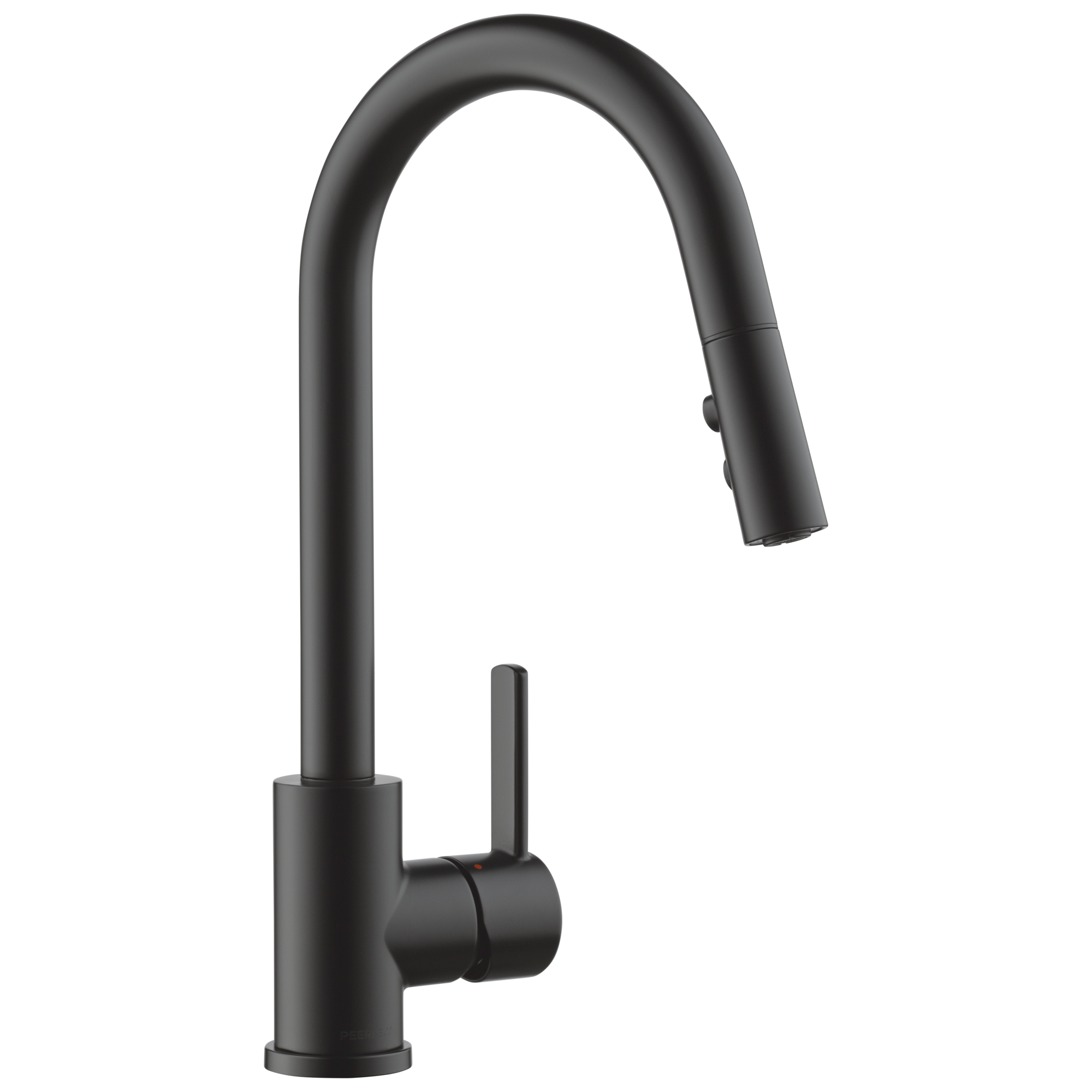 Peerless P7946LF-BL Precept#174 Matte Black Single Handle Deck-mount Kitchen Faucet with Sprayer ( Deck Plate Included )