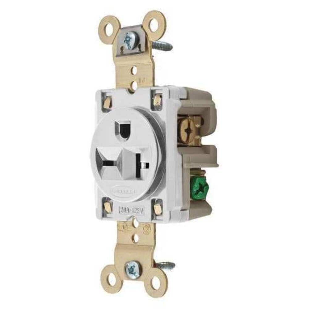 Hubbell  Wiring Device-Kellems Straight Blade Receptacle 5-15R 20 A 125V AC 2 Pole 3 Wire Flush Mount Grounded