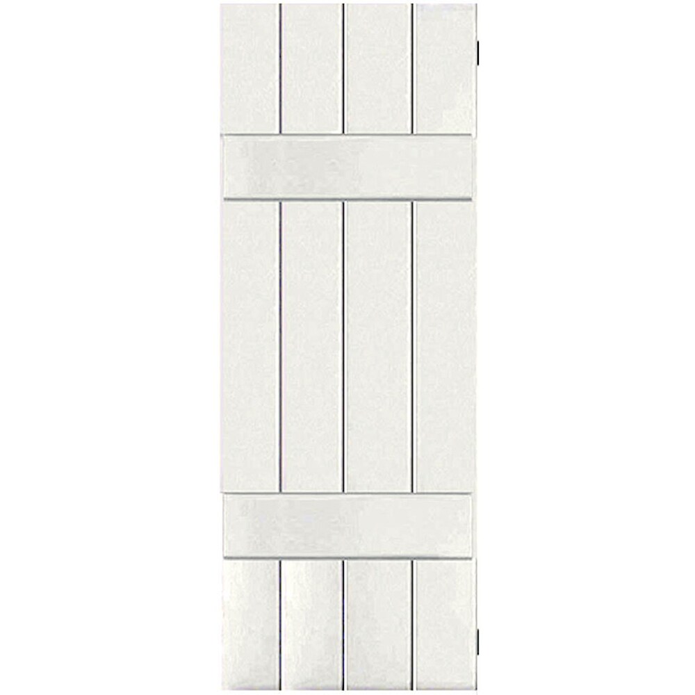Ekena Millwork RWB15X040WHM 15-in W x 40-in H White Paintable/Stainable Board and batten Wood Exterior Shutters ( 2 -Pack )