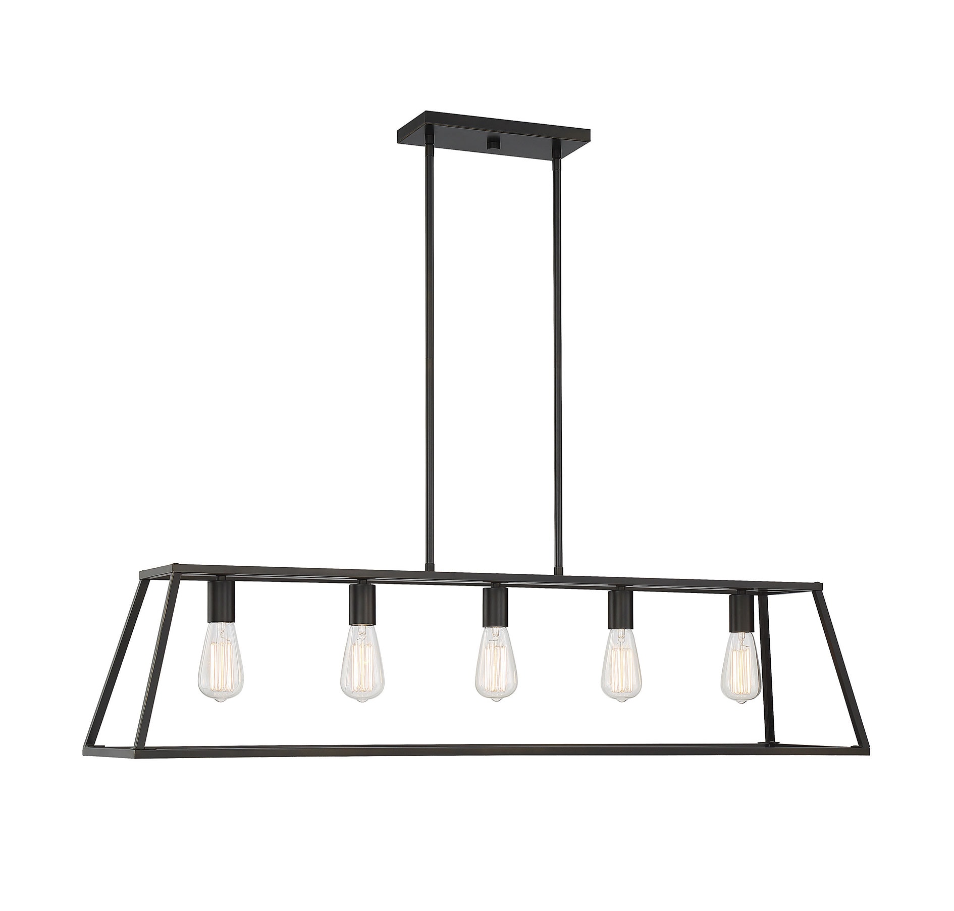 Denton Classic Bronze 44" Linear Chandelier with 5-Light Design